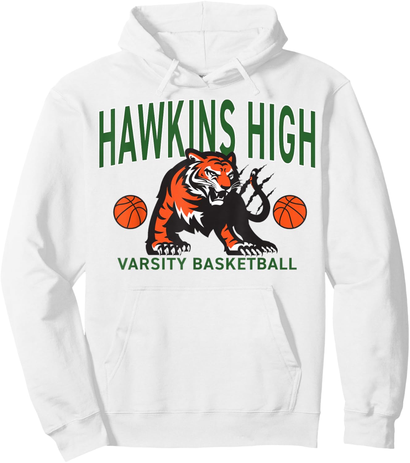 Stranger Things Season 5 Hawkins High Varsity Basketball Hoodie - Hoodie | White