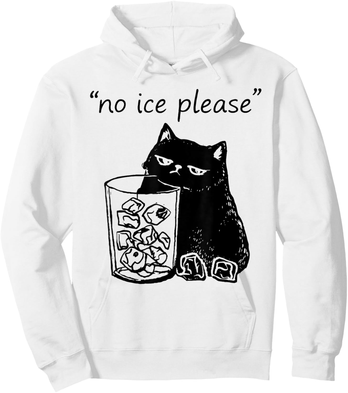No Ice Please Funny Cat Meme Retro Vintage Hoodie - Hoodie | White