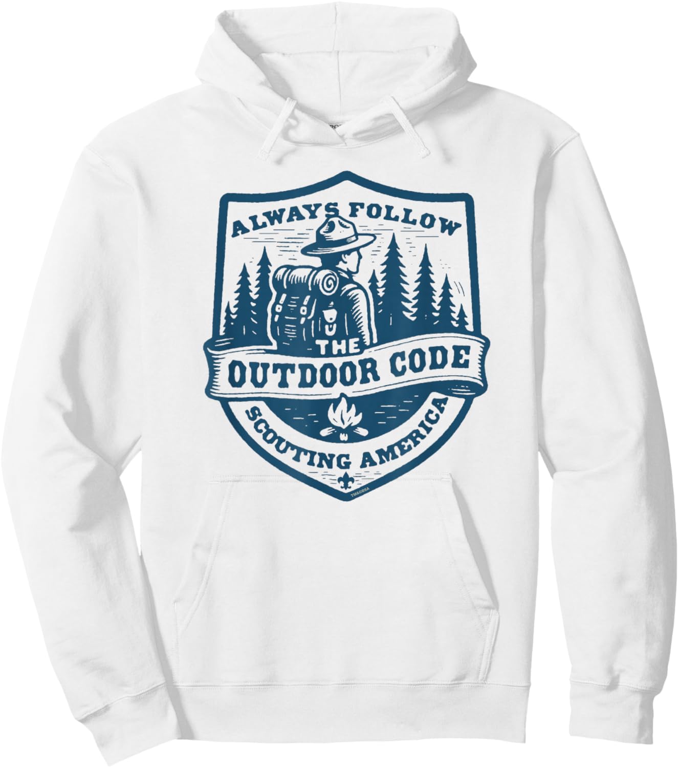 Always Follow The Outdoor Code Retro Scouting Sustainability Hoodie - Hoodie | White