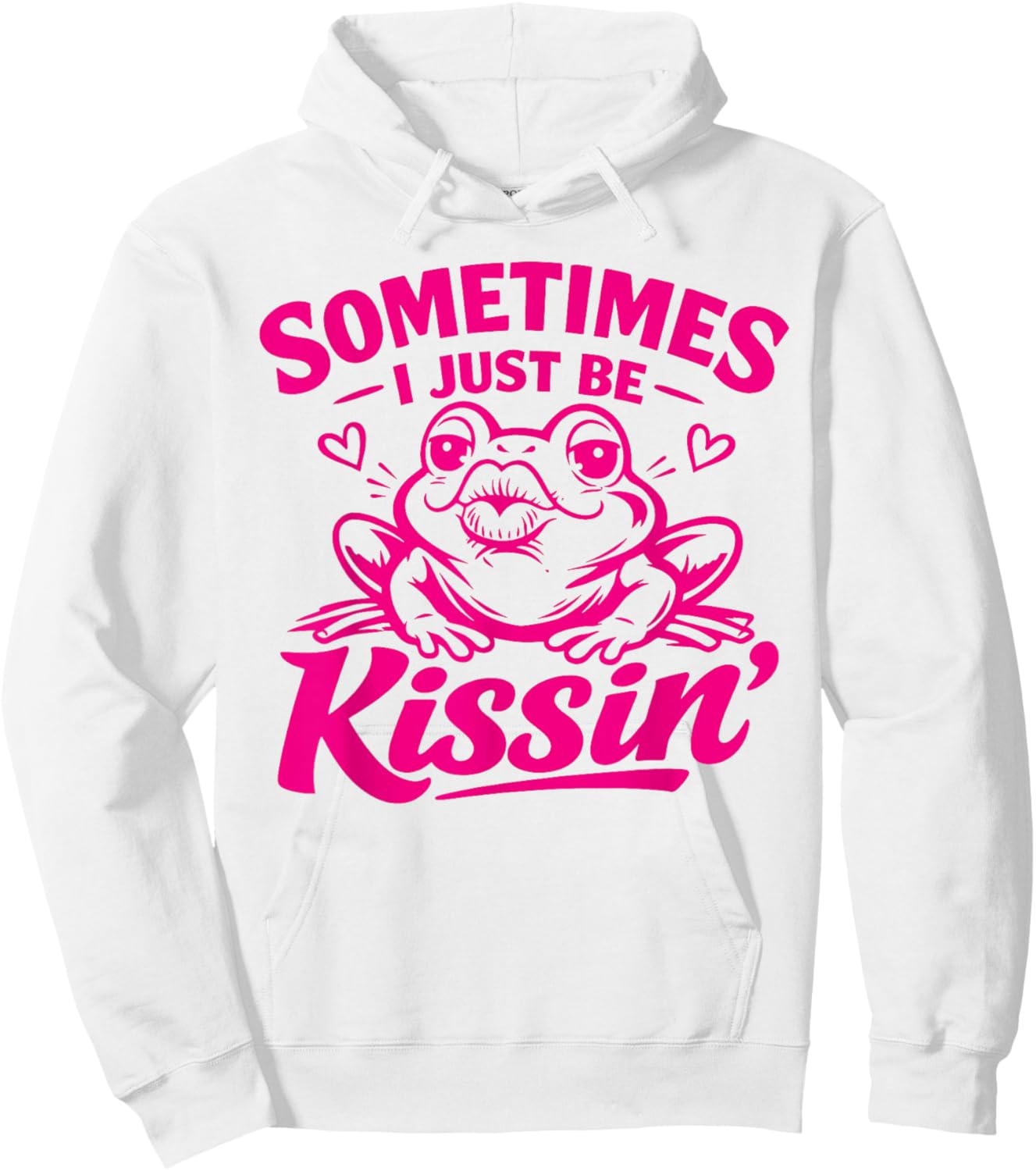 Sometimes I Just Be Kissin' Funny Valentines Day Frog Hoodie - Hoodie | White