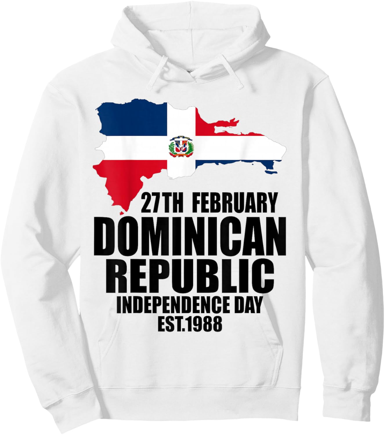 Dominican Republic 182nd Independence Day Dominican Pride Hoodie - Hoodie | White