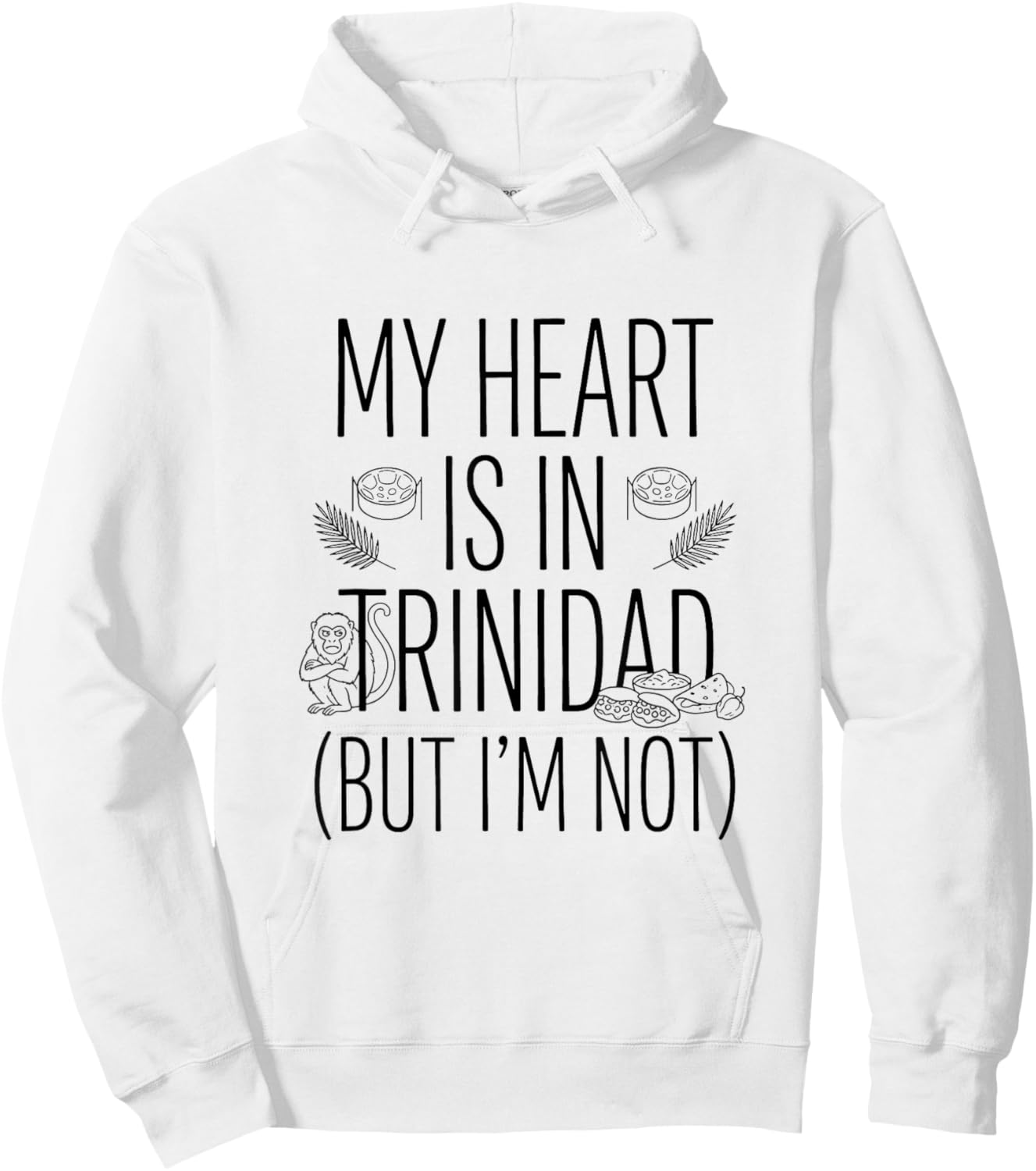 My Heart is in Trinidad (But I Am Not) - Trinidadian Hoodie - Hoodie | White