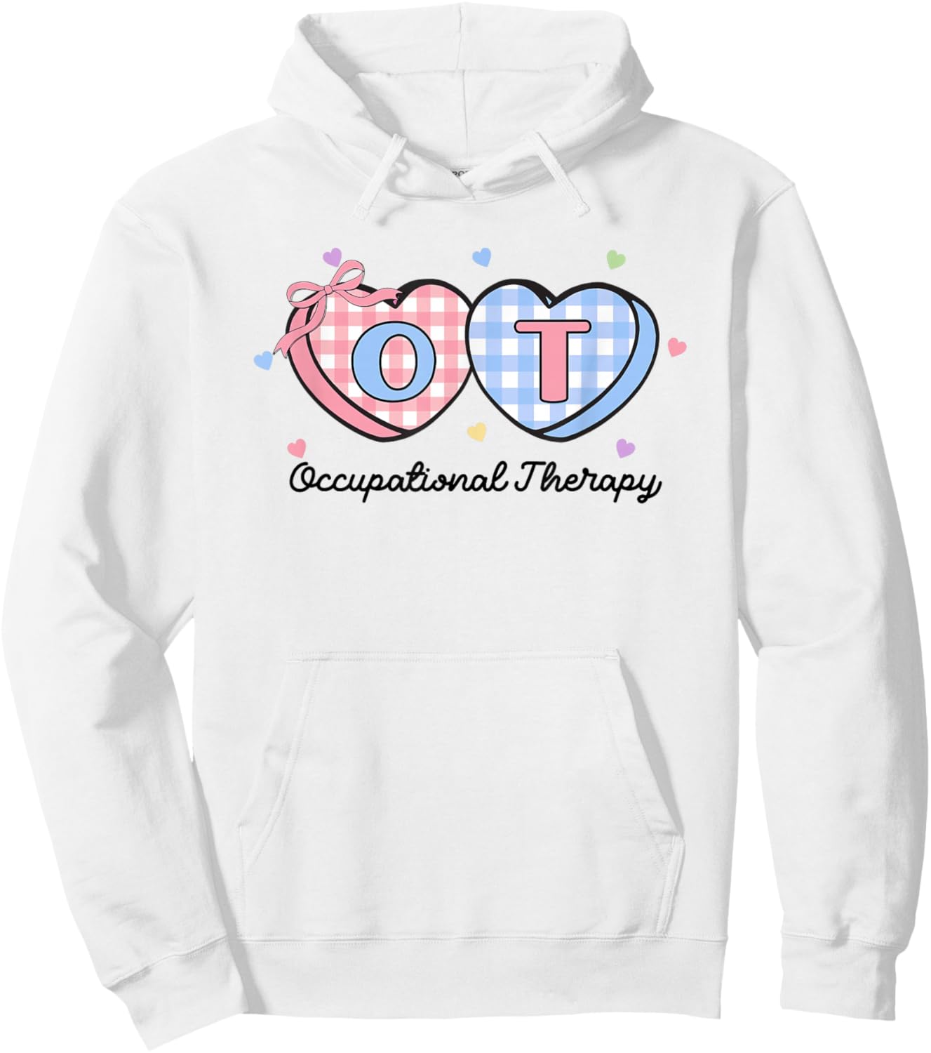 OT Valentine's Day Occupational Therapy Pink Coquette Bow Hoodie - Hoodie | White