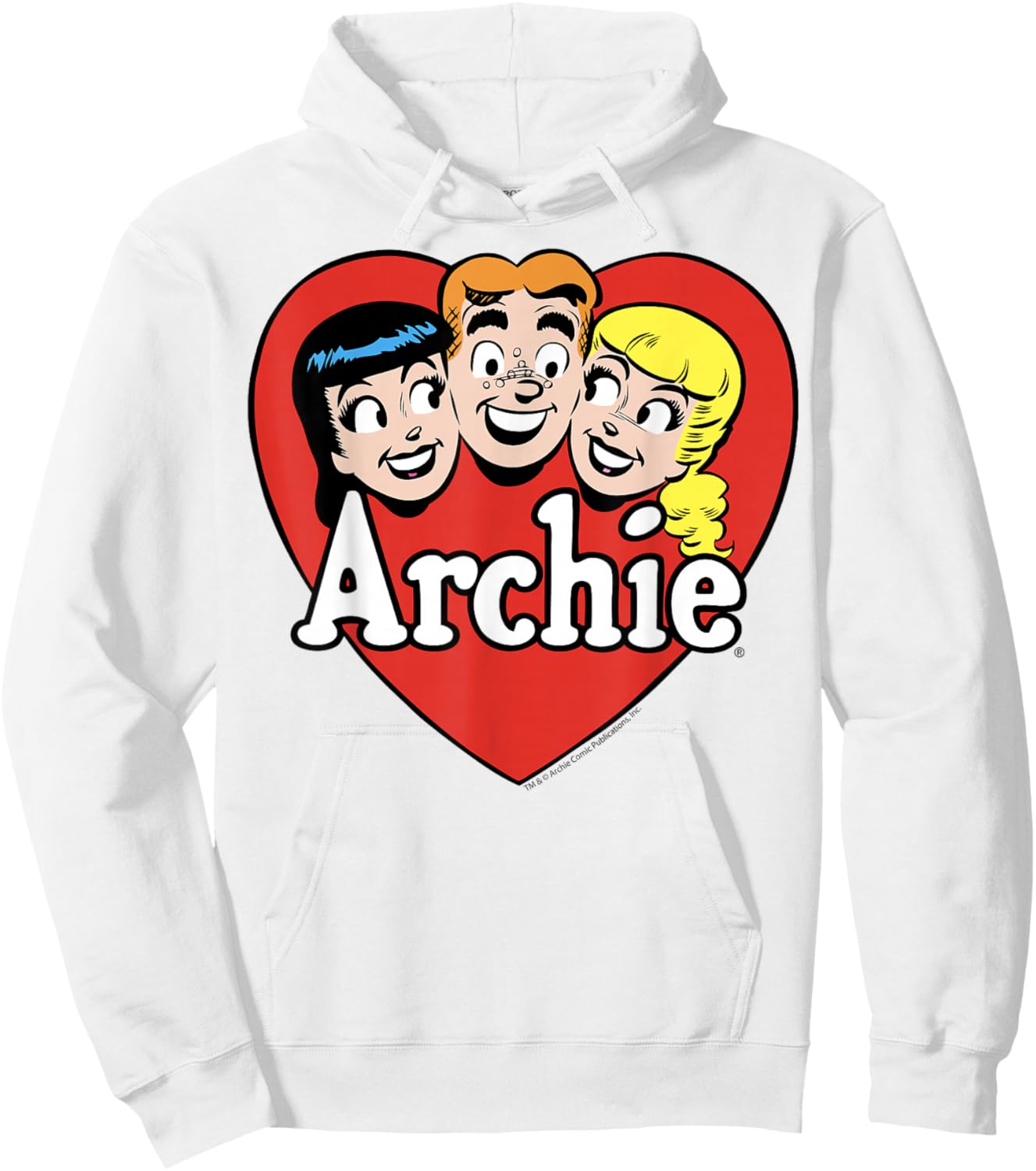 Archie Comics Betty Veronica Heart Trio Hoodie - Hoodie | White