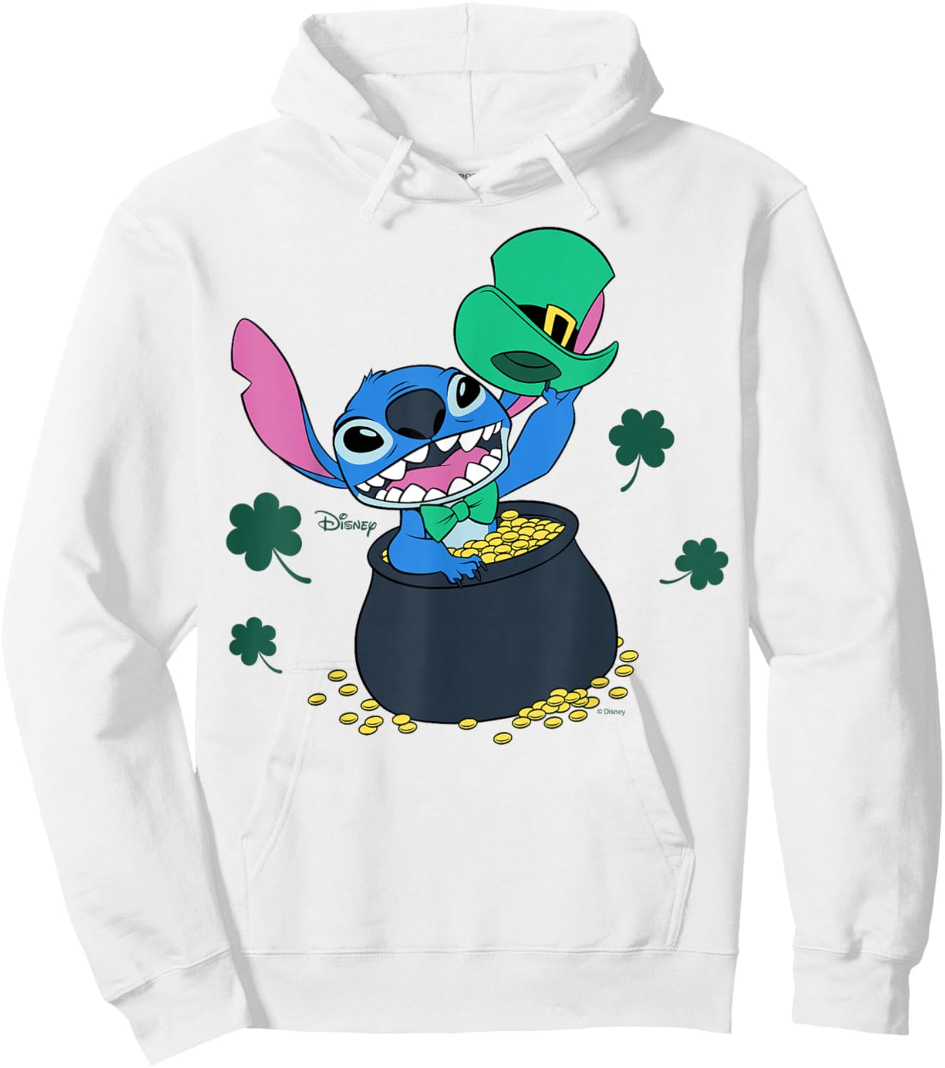 Disney Lilo & Stitch Lucky Leprechaun St Patrick's Day Hoodie - Hoodie | White