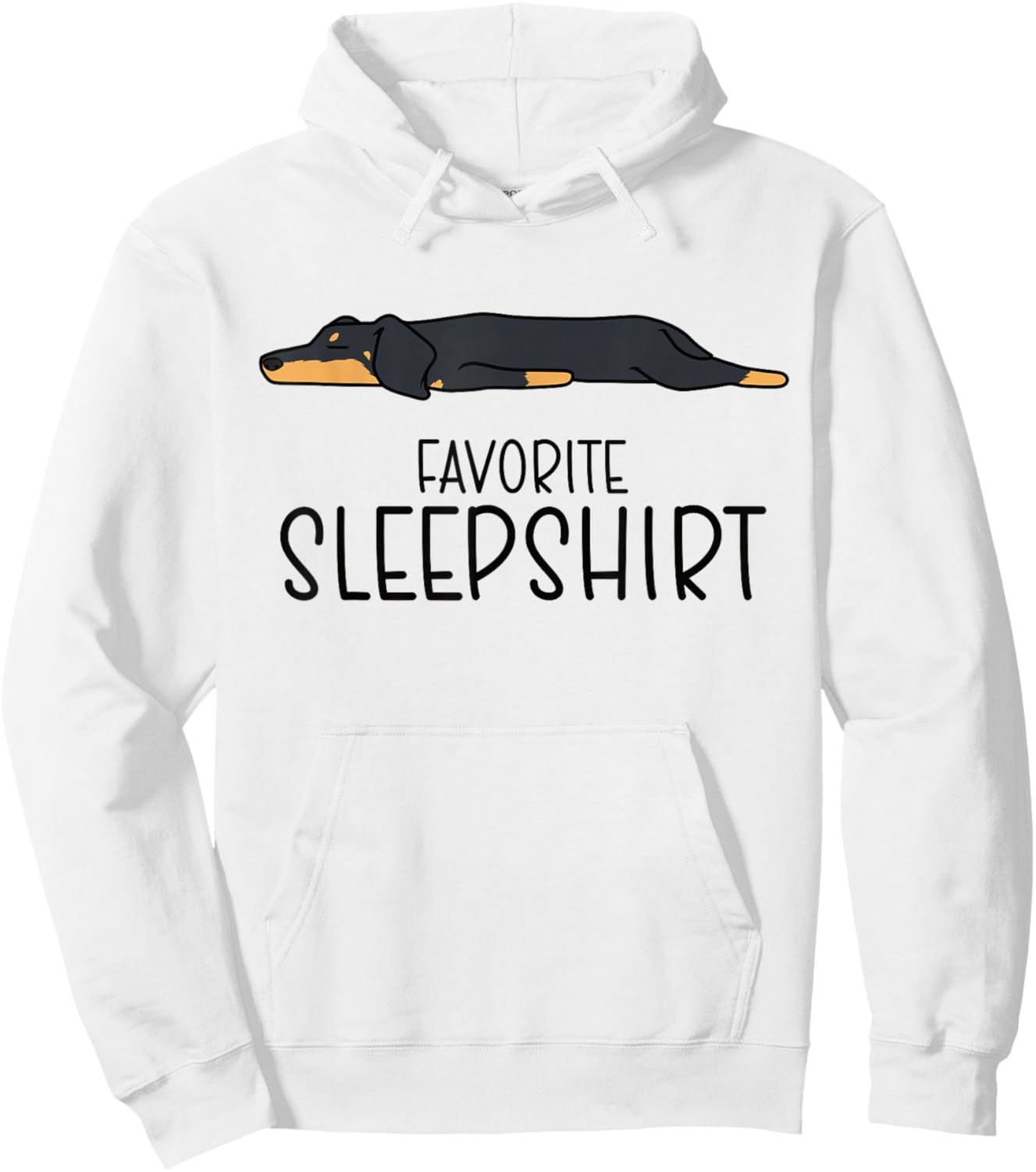 Favorite Dachshund Pajamas, Napping Dog Pajama Hoodie - Hoodie | White