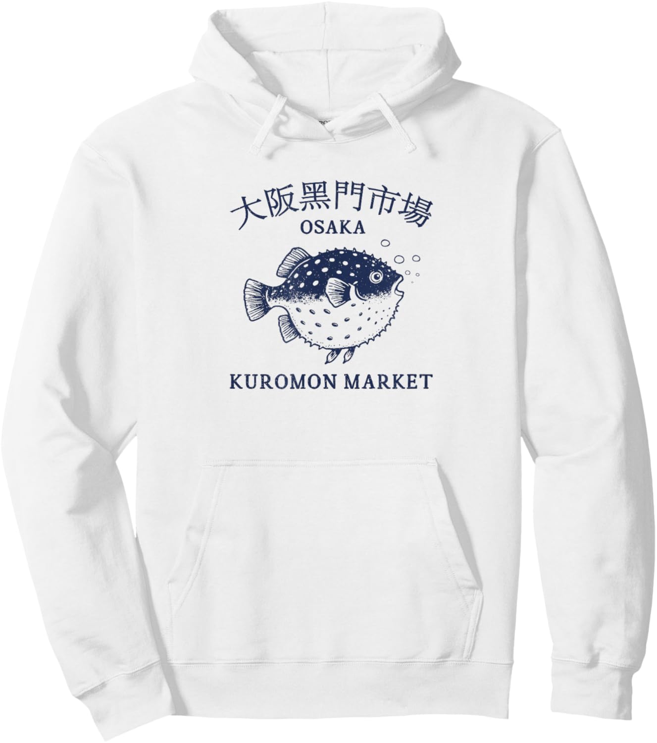 Osaka Japan Kuromon Fish Graphic Hoodie - Hoodie | White