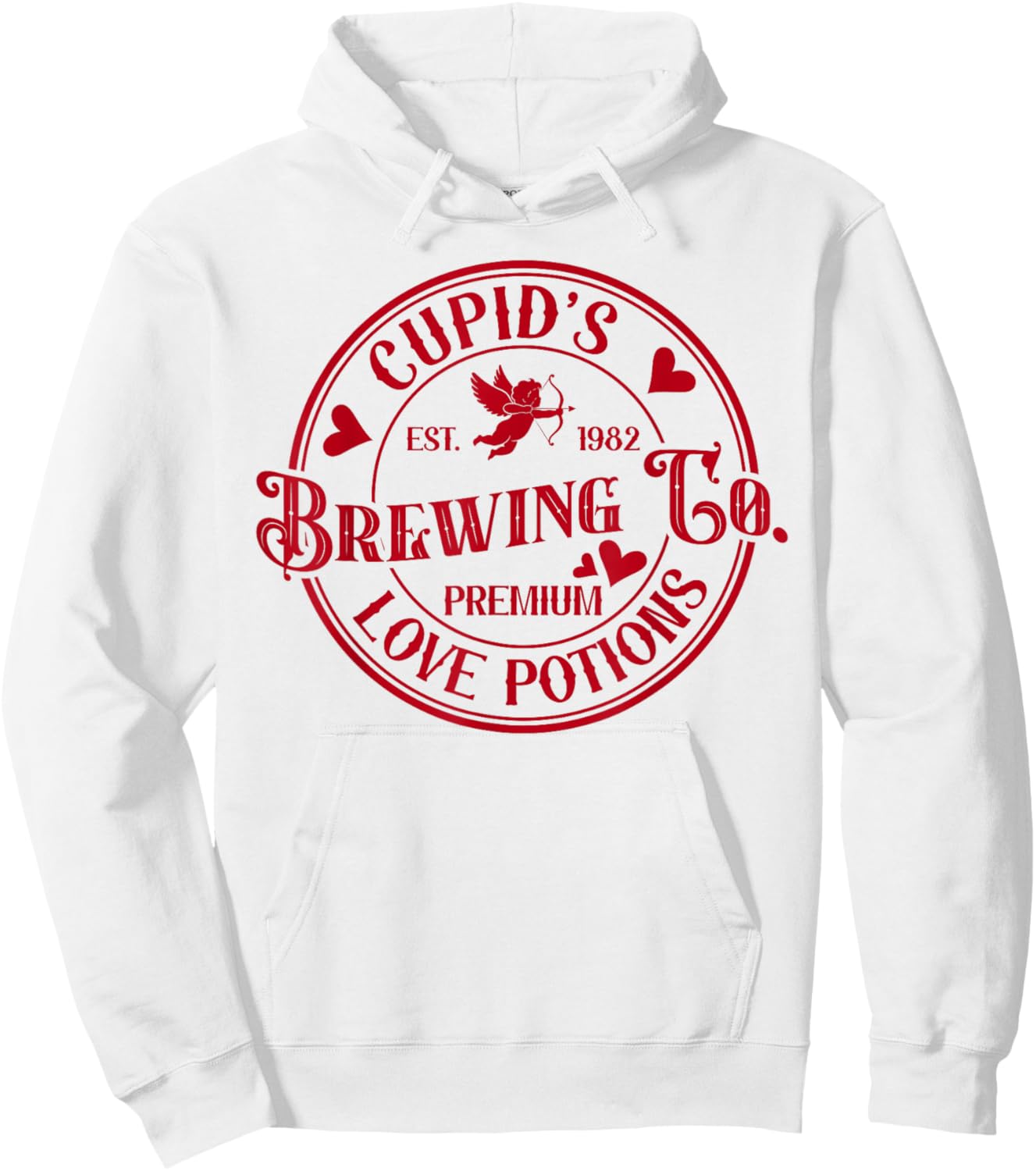 Cupid's Brewing Co Premium Love Potions Vintage Valentines Hoodie - Hoodie | White