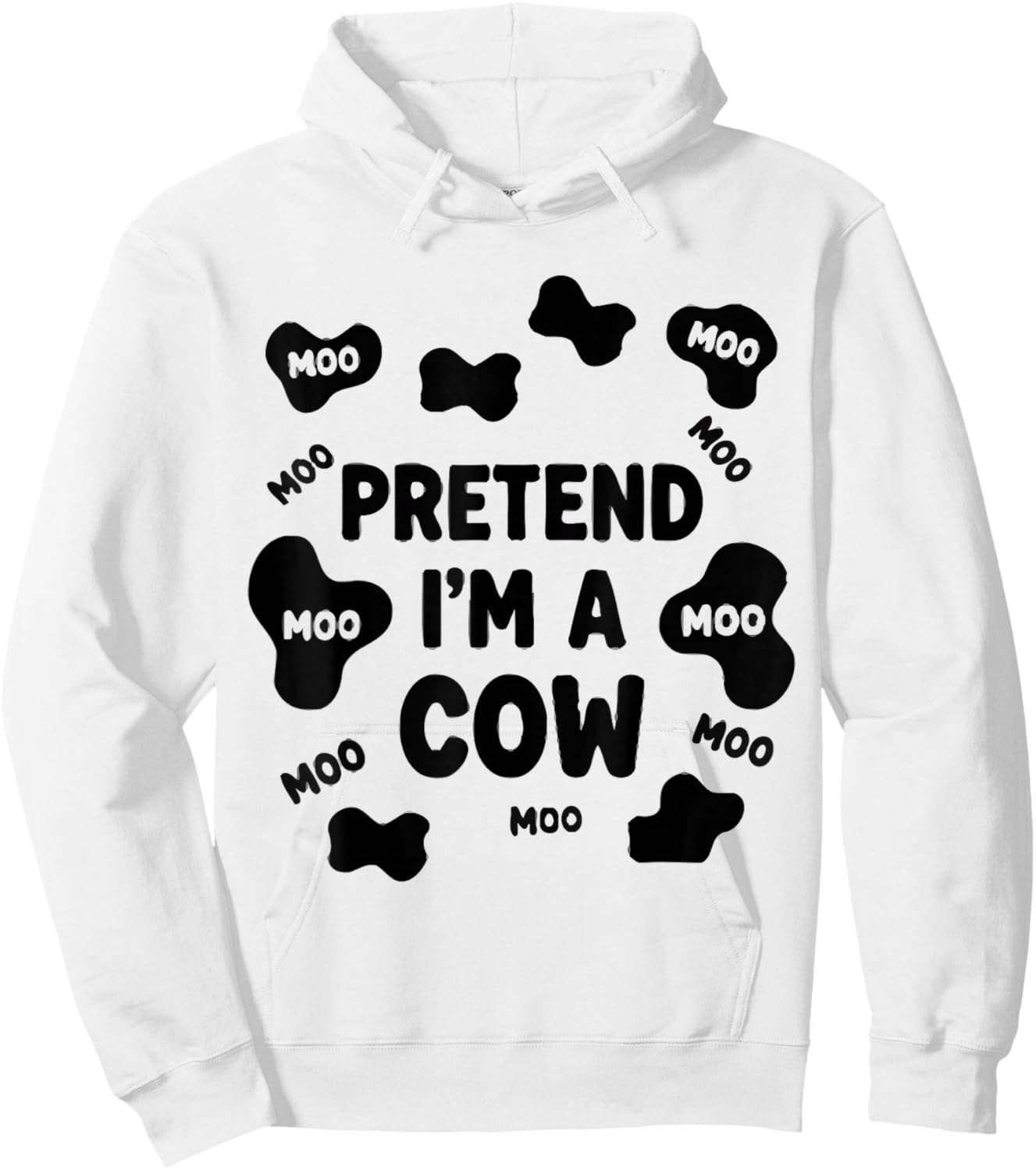 Adult Costume Pretend I'm a Cow Hoodie - Hoodie | White