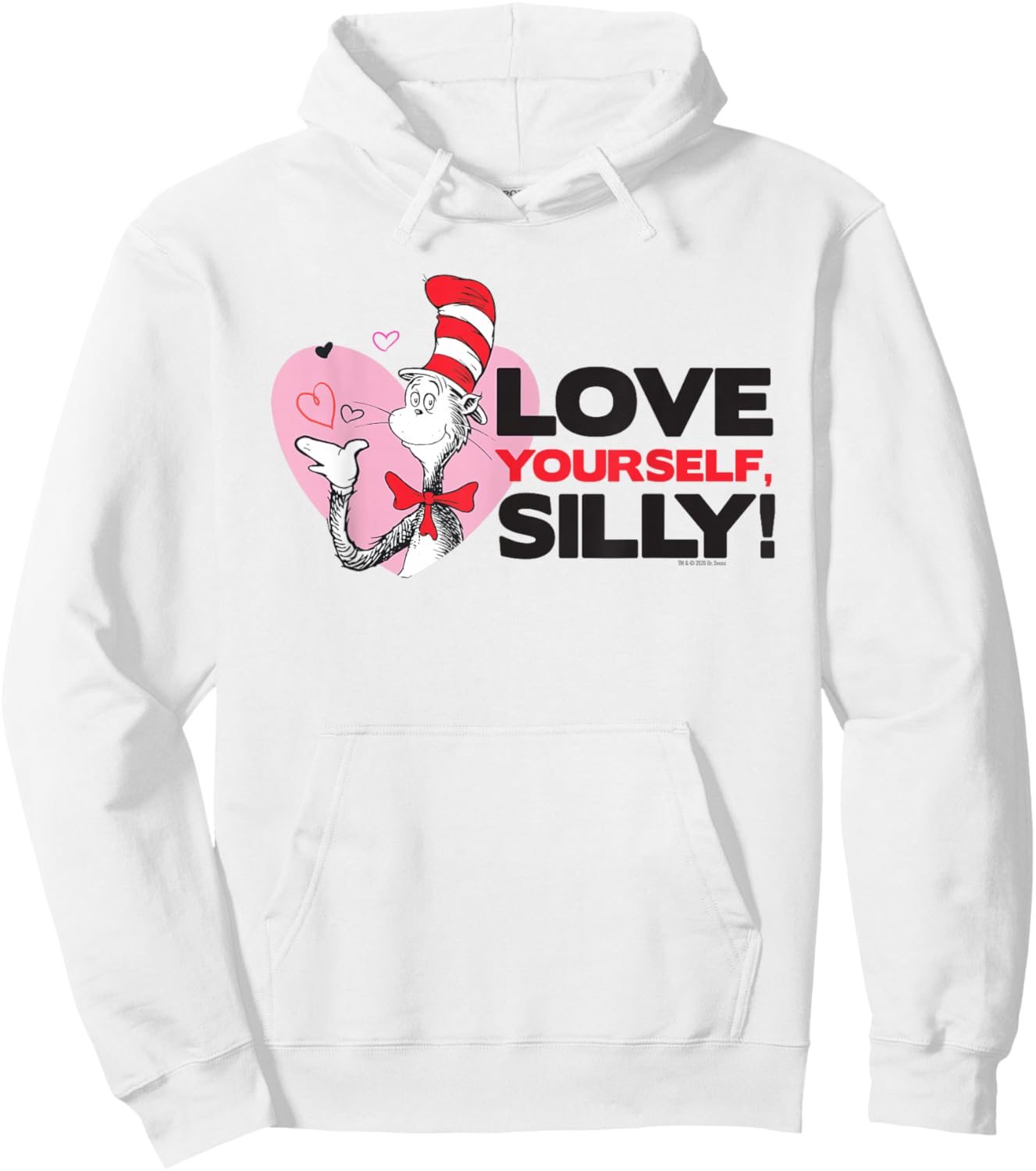 Dr. Seuss Cat in The Hat Love Yourself Officially Licensed Hoodie - Hoodie | White