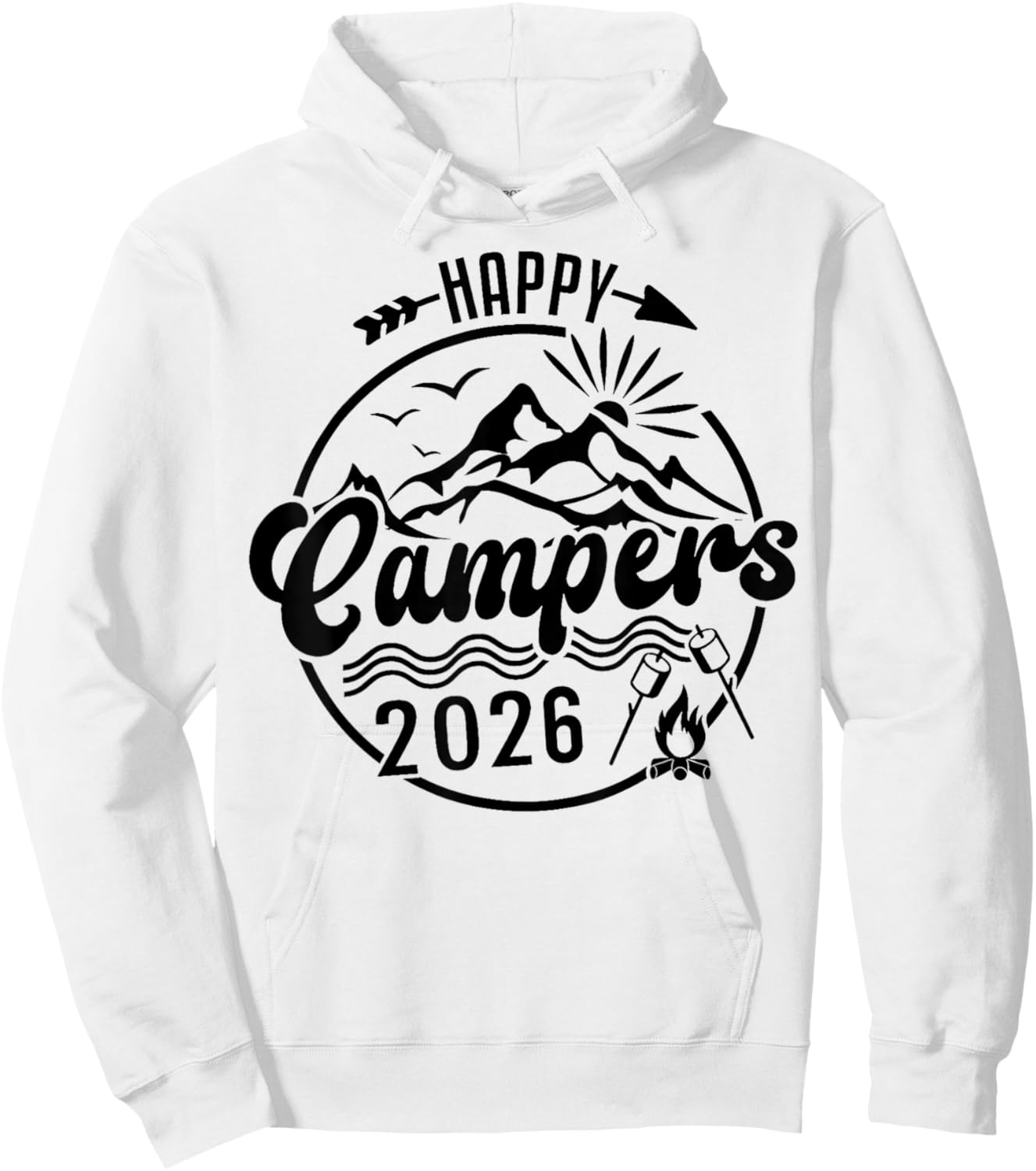 Happy Campers 2026, Friends Camping Adventures in Outdoors Hoodie - Hoodie | White