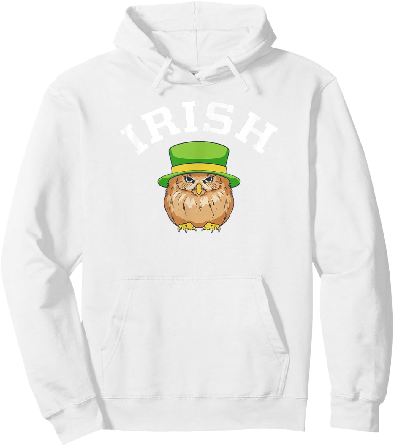 Irish Owl St Patricks Day Ireland Pride Graphic Green Hoodie - Hoodie | White