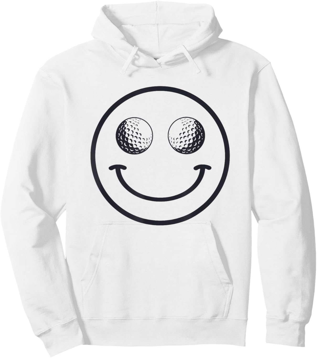 Funny Smile Golf Ball Men Women Cute Player Golfer Hoodie - Hoodie | White