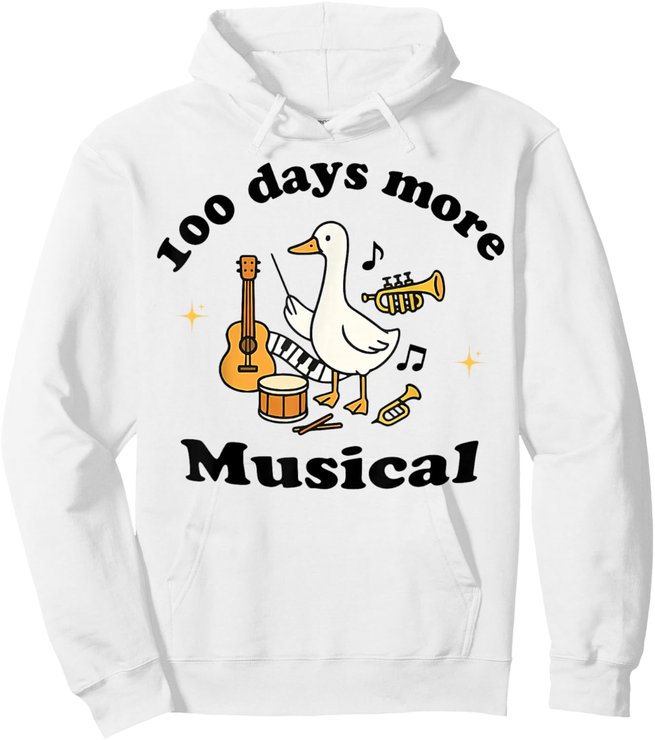 100 Days More Musical Funny Goose Teacher Music Classroom Hoodie - Hoodie | White