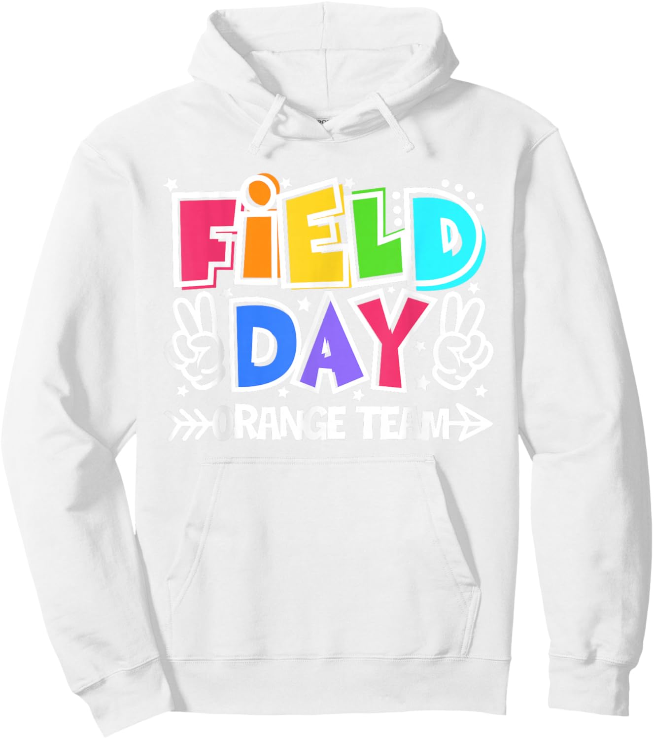 Orange Team Just Here for Field Day Fun Day 2026 Teacher Kid Hoodie - Hoodie | White