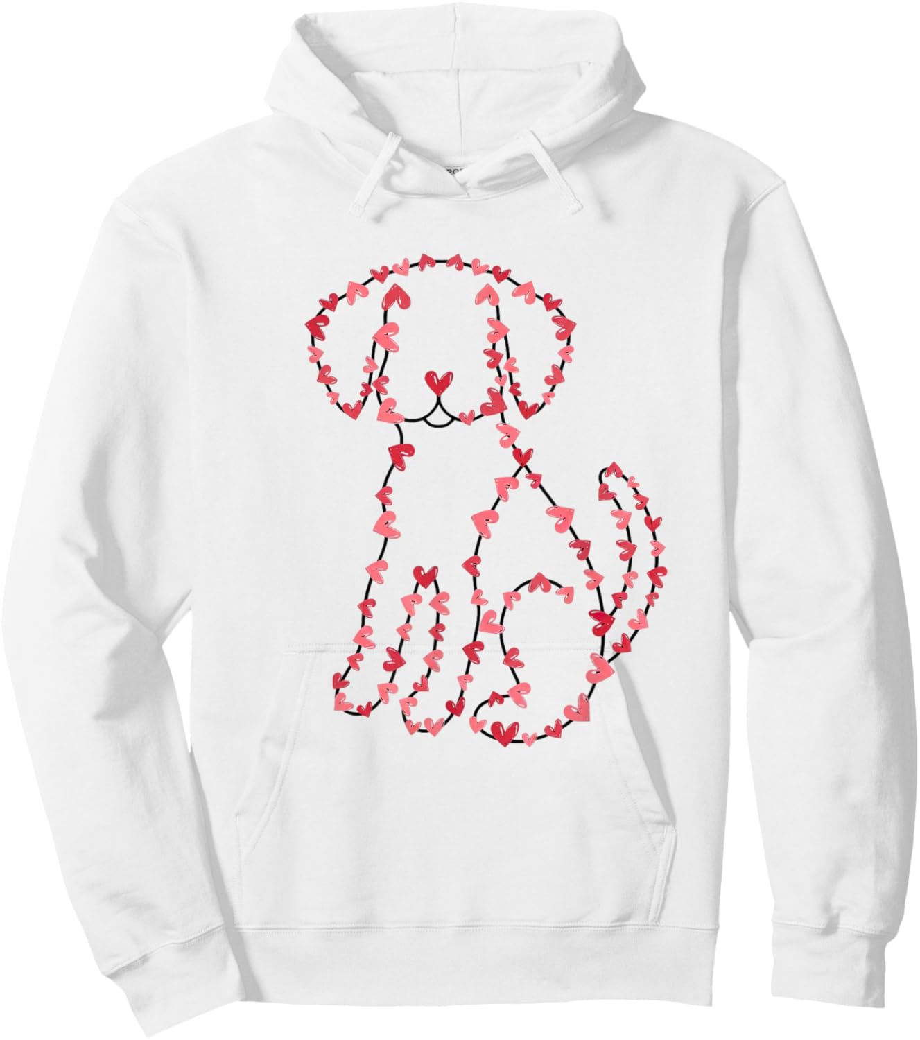 Dog Valentines Day Heart Love Puppy Dog Lover Women Girls Hoodie - Hoodie | White