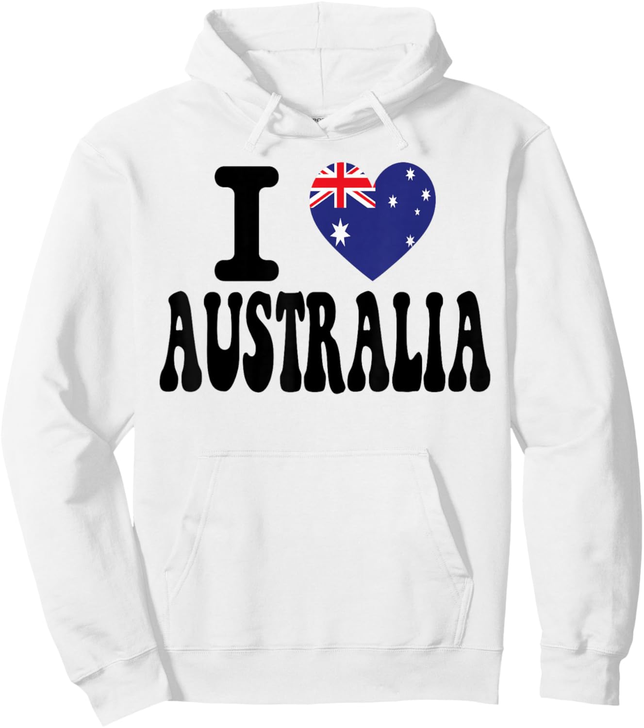 I Love Australia Heart Flag Retro Travel Souvenir Hoodie - Hoodie | White