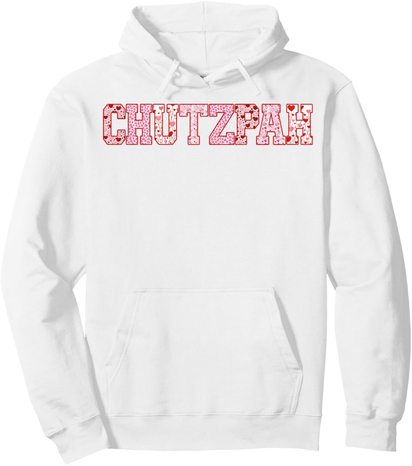 Chutzpah Retro Funny Cute Valentine Jewish Humor Couples Hoodie - Hoodie | White