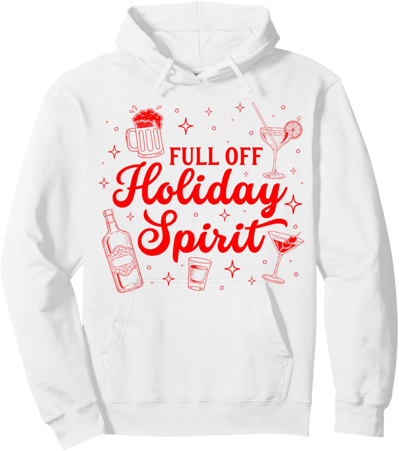 Funny Xmas Cocktail Vintage Full of Holiday Spirit Christmas Hoodie - Hoodie | White