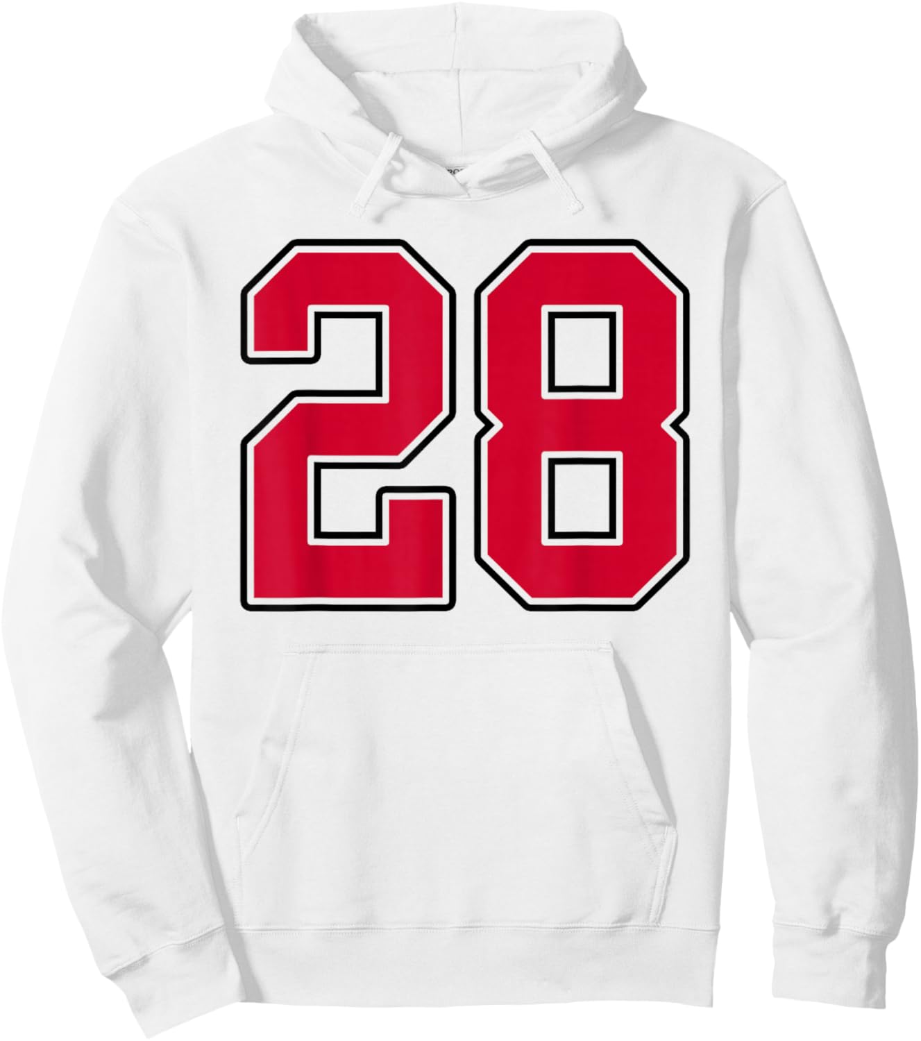 Red and Black Number 28 Jersey Player Uniform #28 Hoodie - Hoodie | White