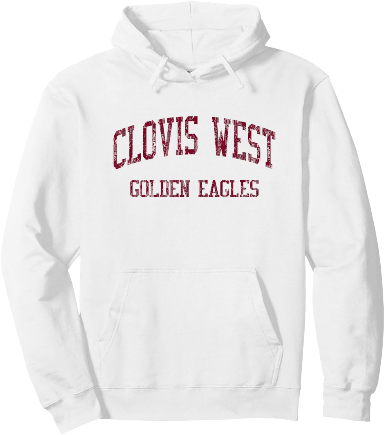 Clovis West High School HS Fresno CA Vintage Sports Hoodie - Hoodie | White