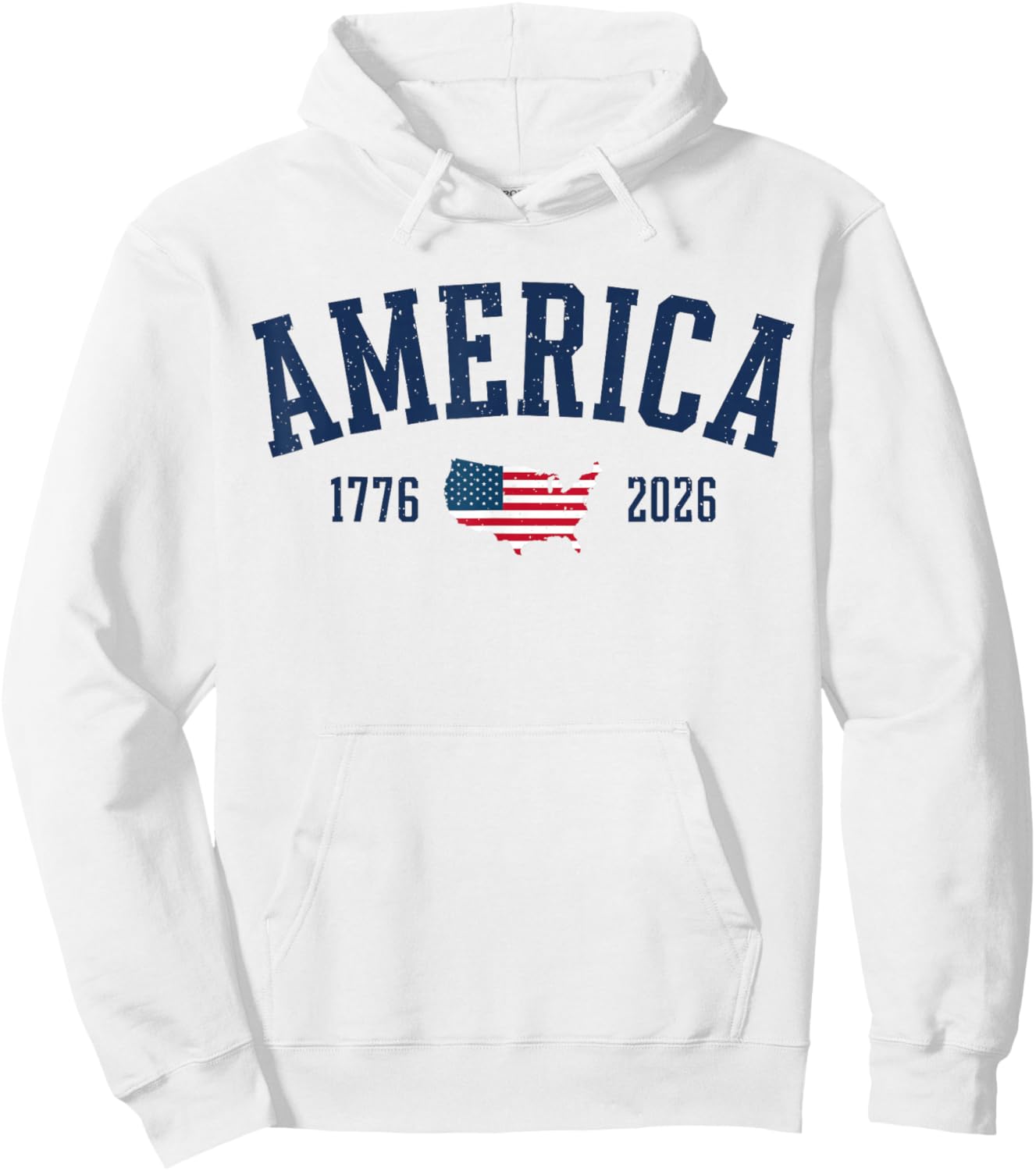 4th of July American Flag Vintage 250 Years 1776 2026 USA Hoodie - Hoodie | White