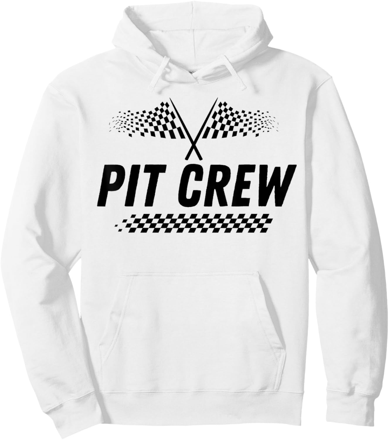 Pit Crew Race Car Checkered Flag Racing Car Family Birthday Hoodie - Hoodie | White