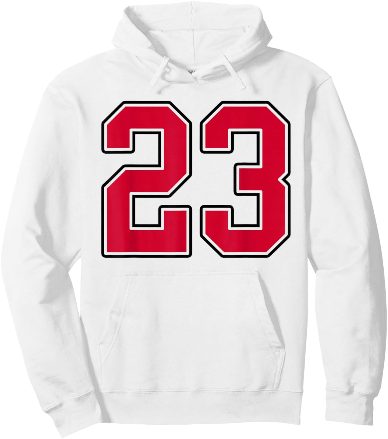 Red and Black Number 23 Jersey Player Uniform #23 Hoodie - Hoodie | White