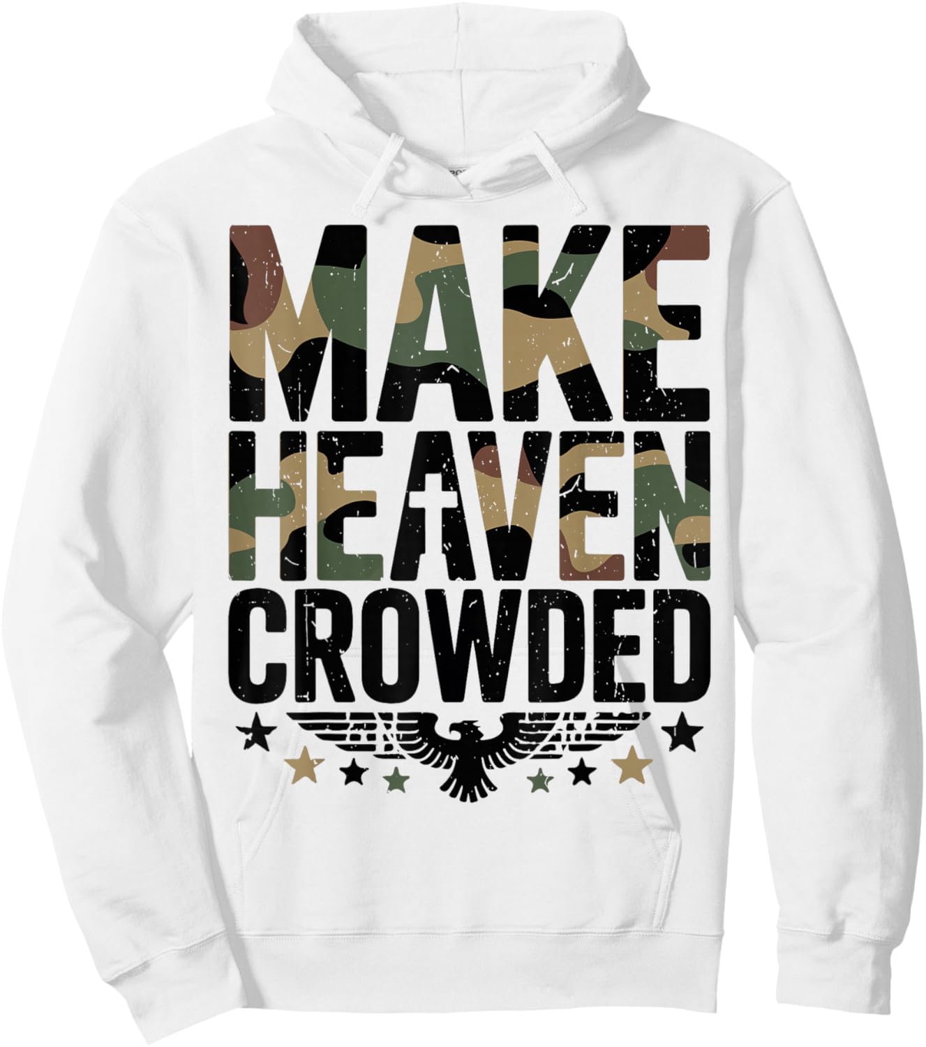 Youth Make Heaven Crowded Camouflage Jesus Camo Christian Hoodie - Hoodie | White