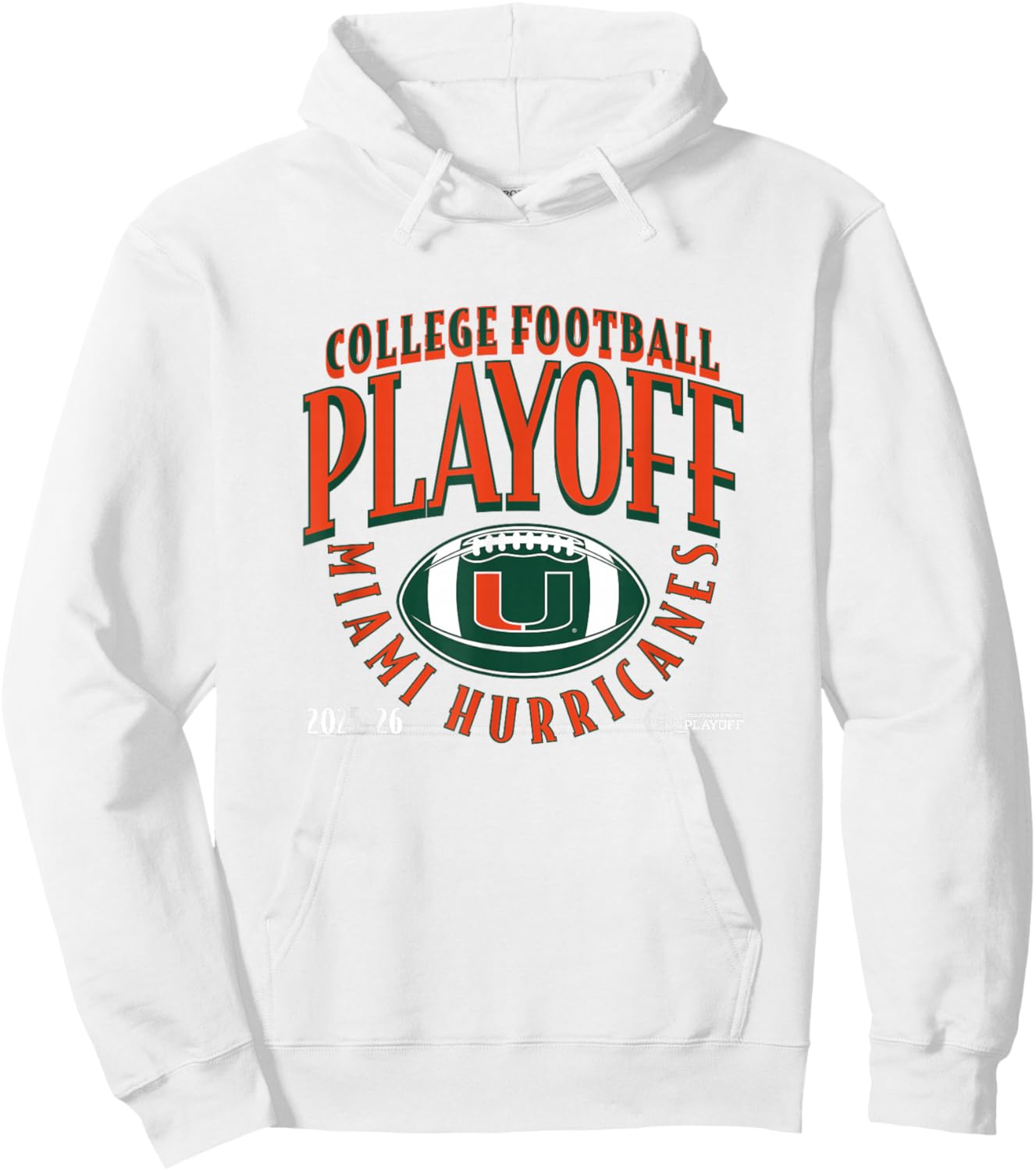 Miami Hurricanes College Football Playoff Curve 2025 Hoodie - Hoodie | White