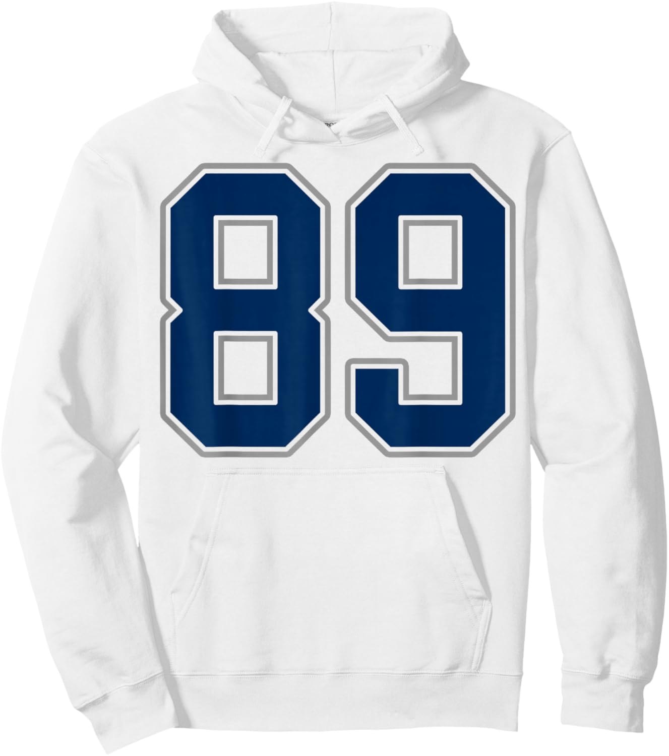 Navy Blue Silver Number 89 Jersey Player Uniform #89 Hoodie - Hoodie | White
