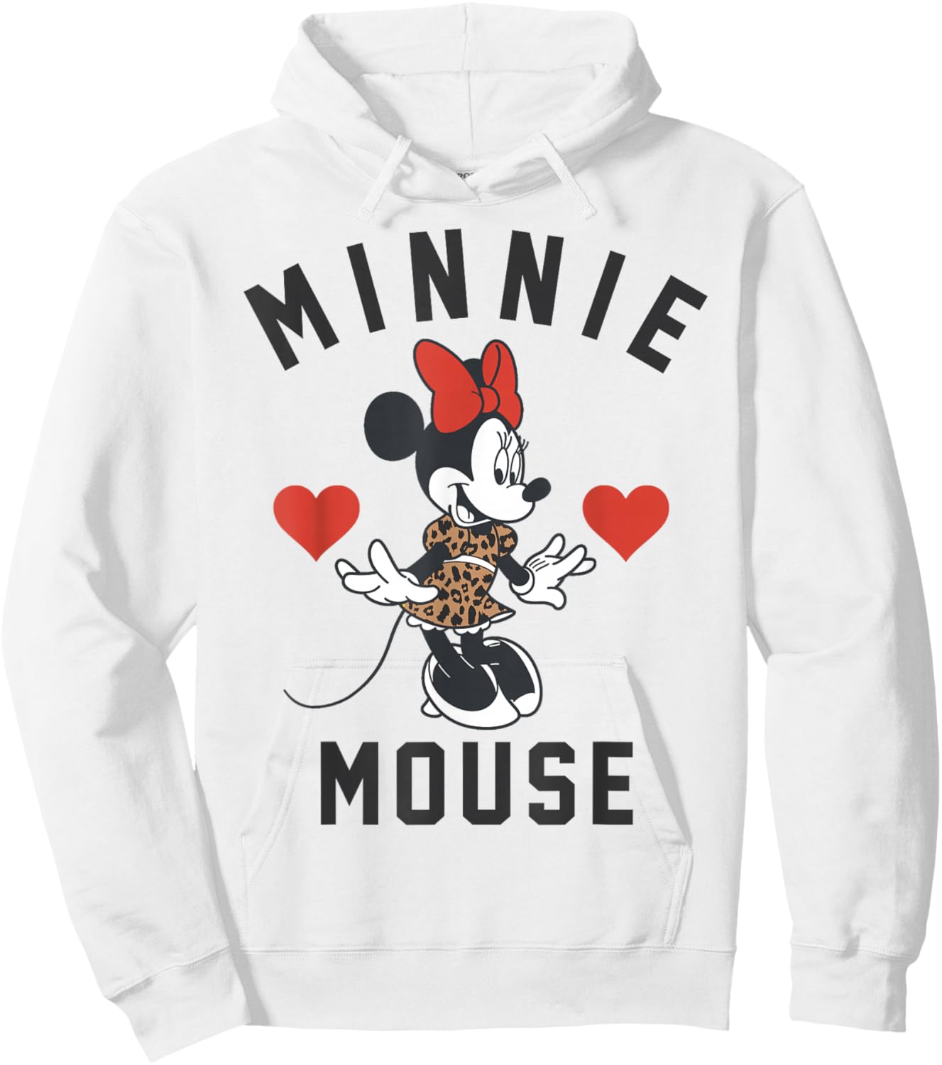 Disney Minnie Mouse Wearing A Cute Leopard-Print Dress Hoodie - Hoodie | White