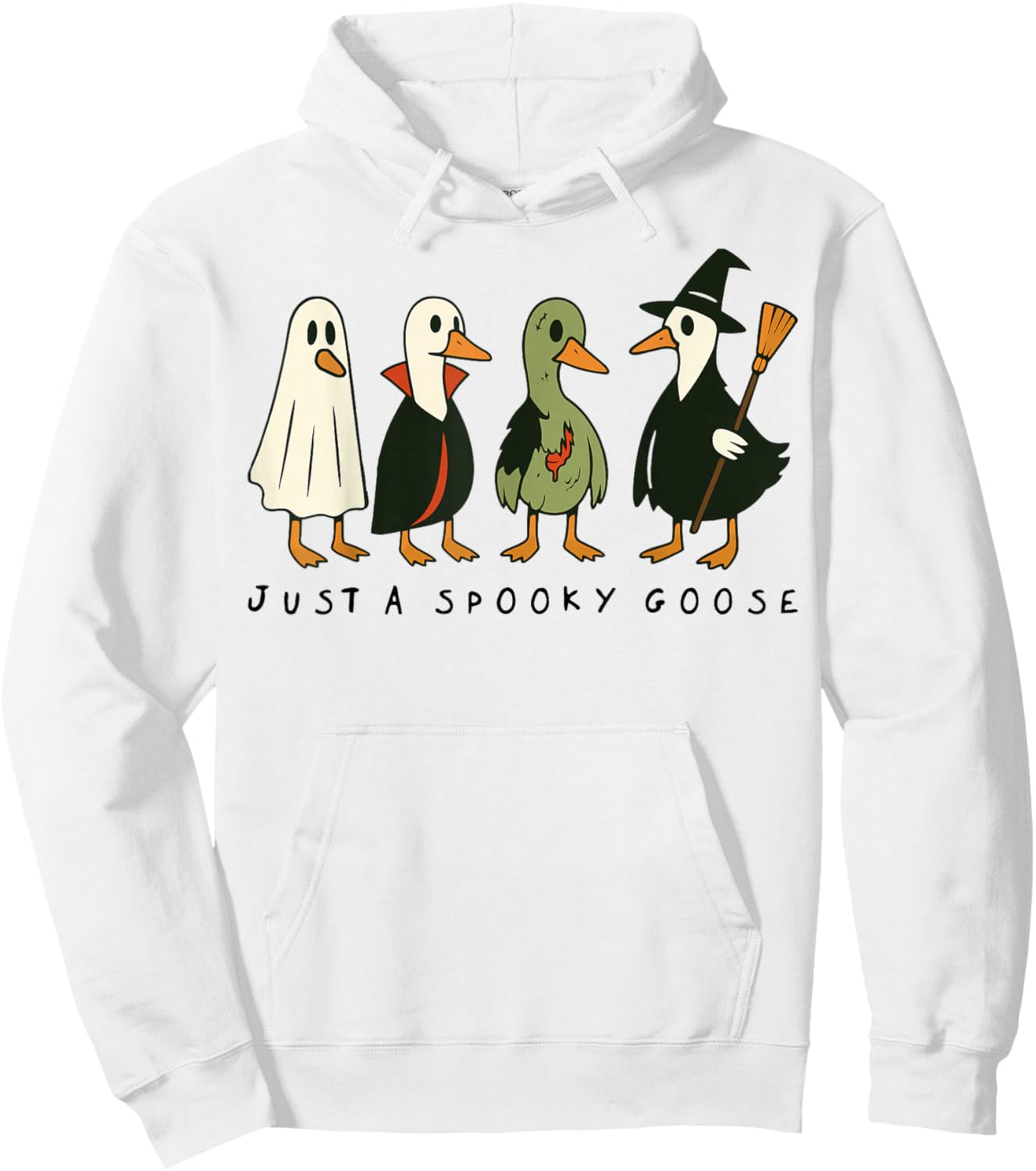 Just A Spooky Goose Halloween Silly Goose Funny Halloween Hoodie - Hoodie | White