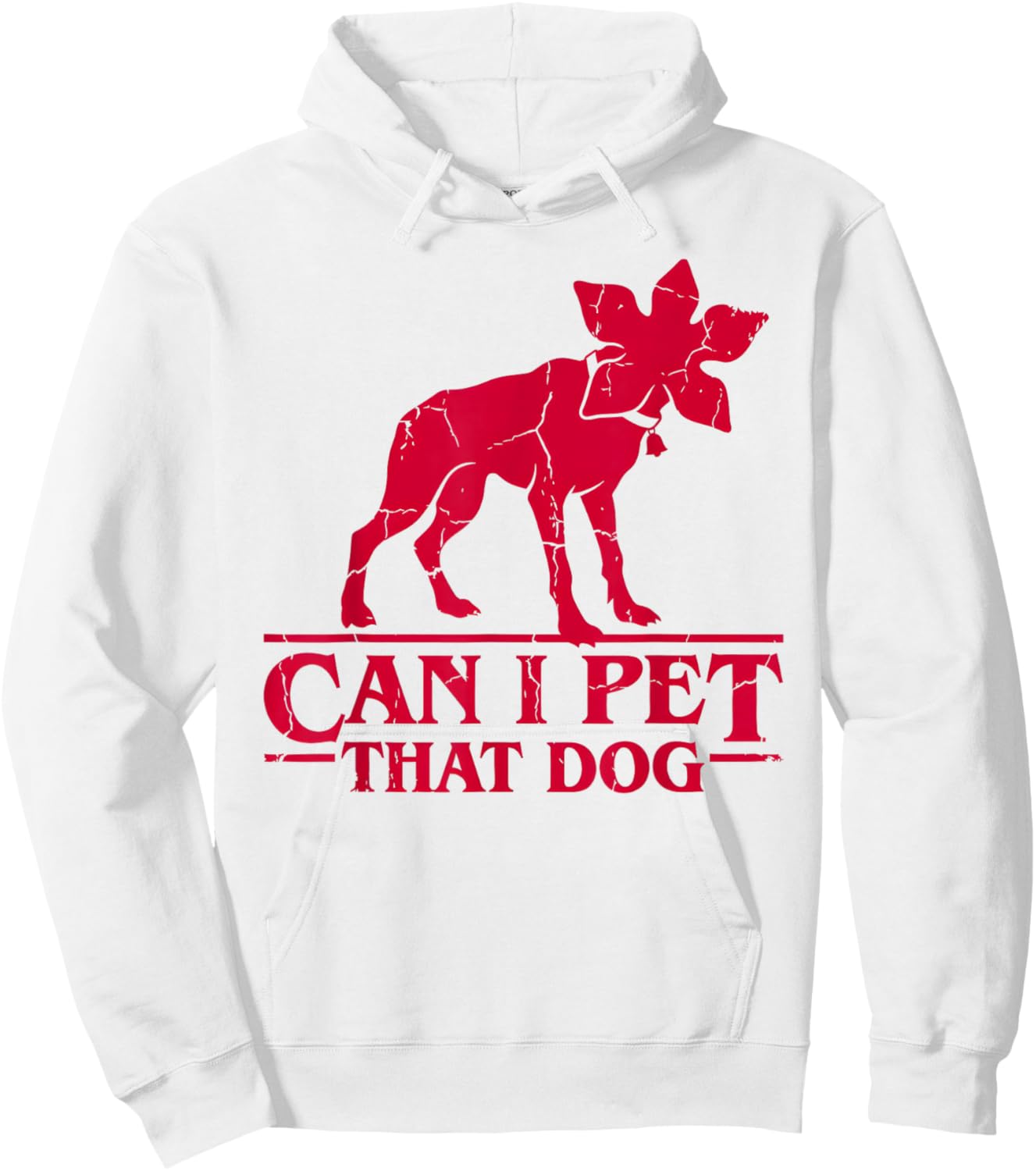 Can I Pet That Dog Demodog Stranger Meme Funny Dog Lover Hoodie - Hoodie | White