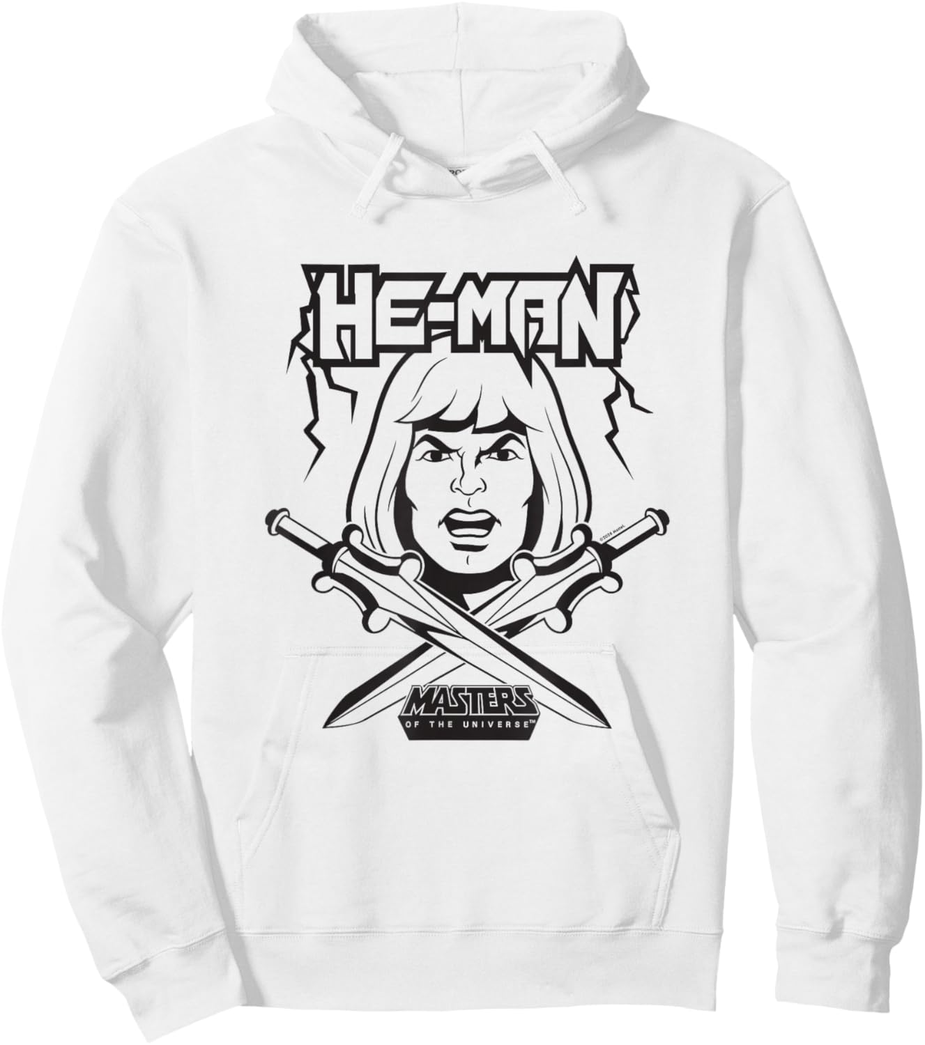 Masters of The Universe He-Man Black and White Hoodie - Hoodie | White