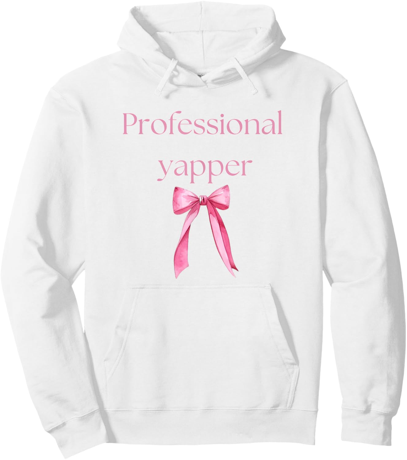Professional Yapper Cute Pink Bow Design Hoodie - Hoodie | White