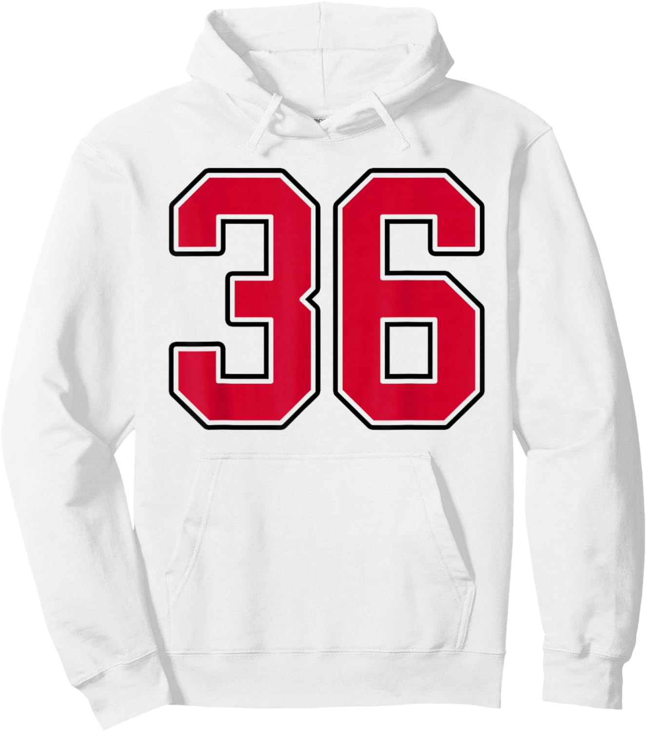 Red and Black Number 36 Jersey Player Uniform #36 Hoodie - Hoodie | White