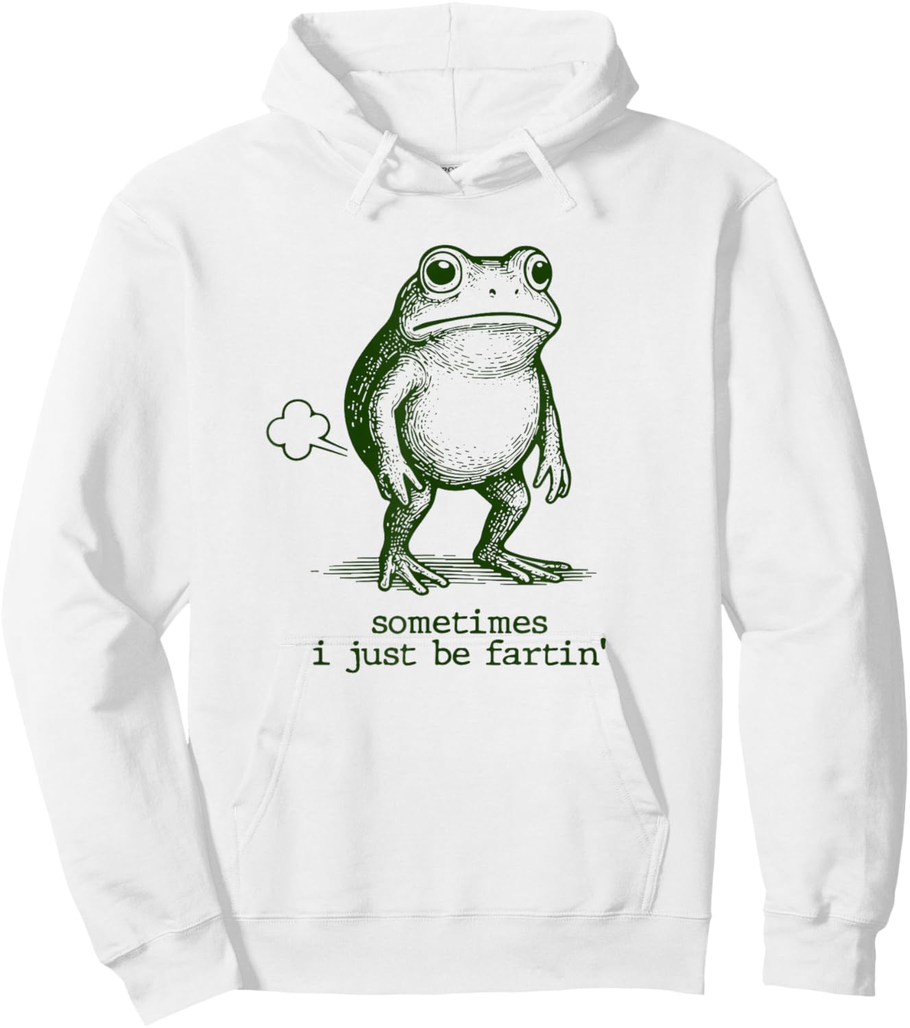 Sometimes I Just Be Fartin' Frog Hoodie - Hoodie | White