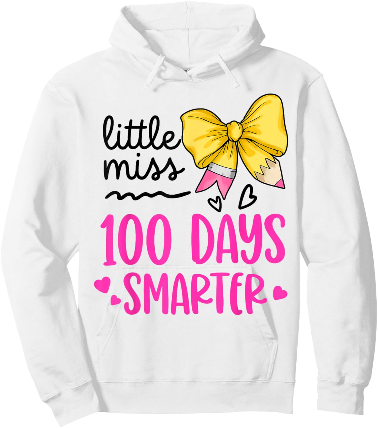 Kids Girls 100th Day of School Hoodie - Hoodie | White