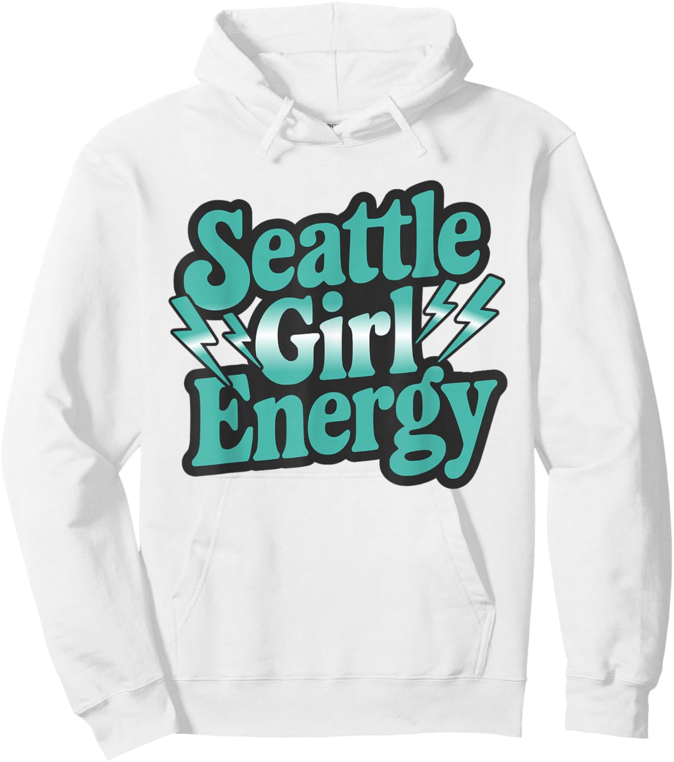Seattle Girl Throwback Energy Vintage SEA Girls Hoodie - Hoodie | White