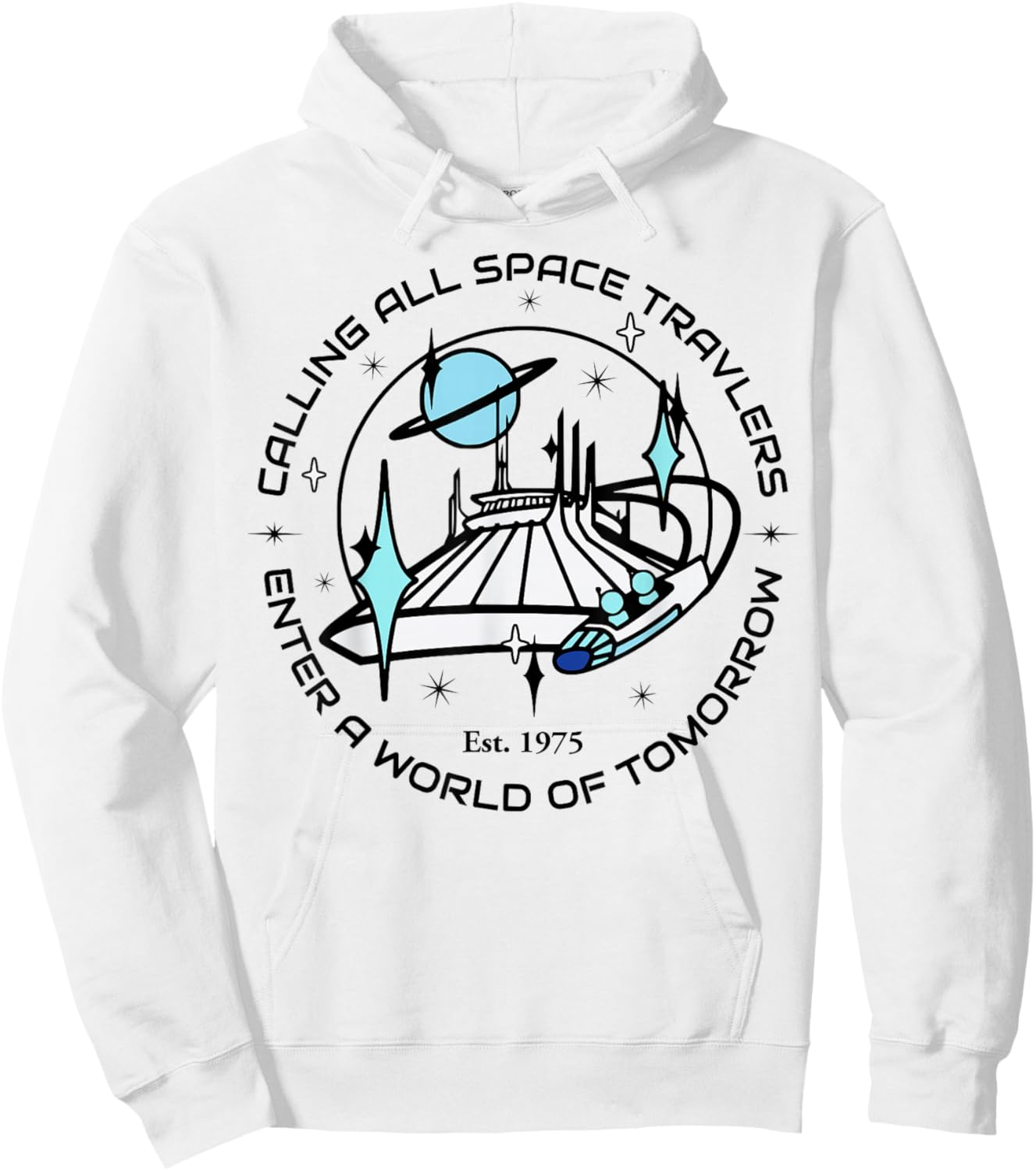 Travel Space, Mountain Ride, Theme Park, Tomorrow, Retro Hoodie - Hoodie | White