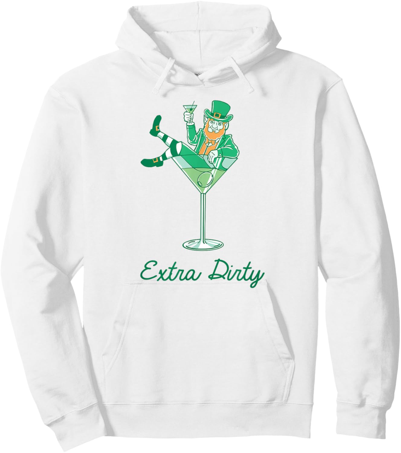 St. Patrick's Day Leprechaun Martini Extra Dirty Hoodie - Hoodie | White