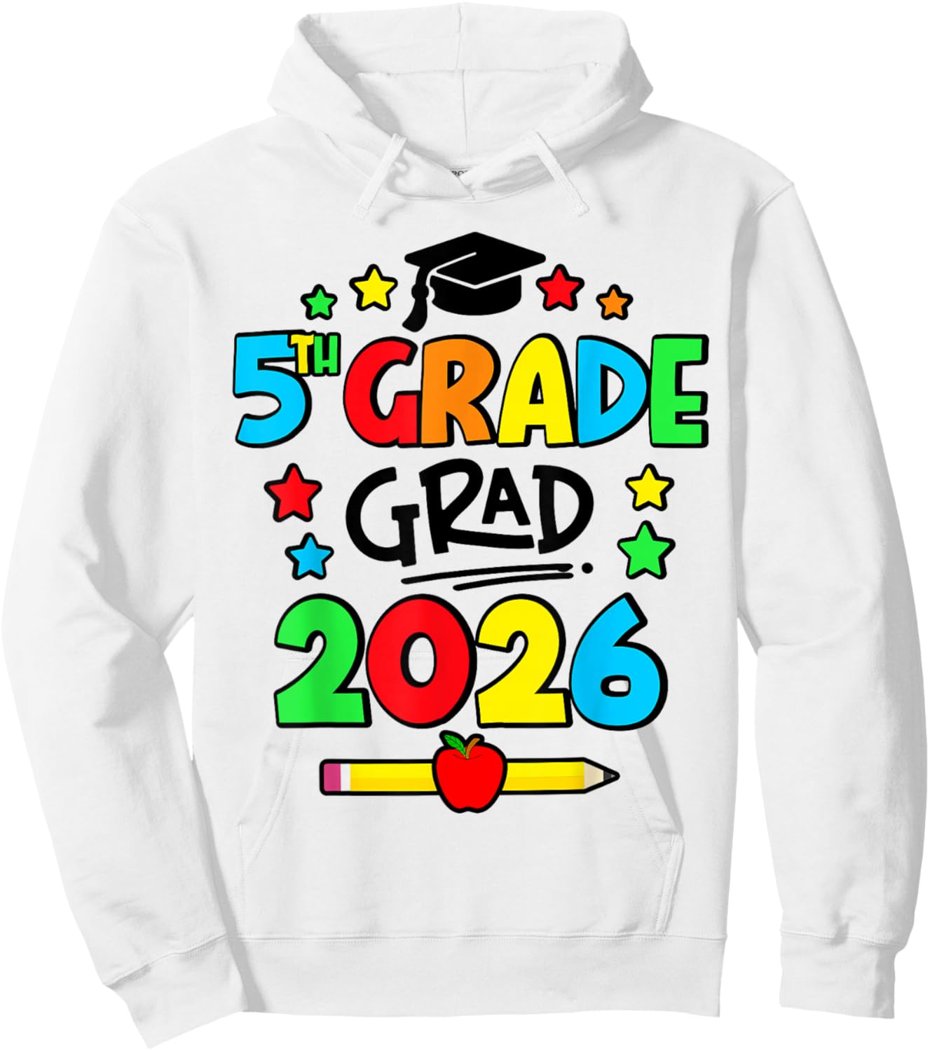 Fifth 5th Grade Grad 2026 Elementary School Graduate Hoodie - Hoodie | White