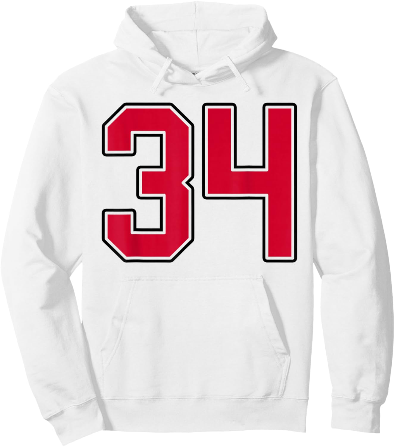 Red and Black Number 34 Jersey Player Uniform #34 Hoodie - Hoodie | White
