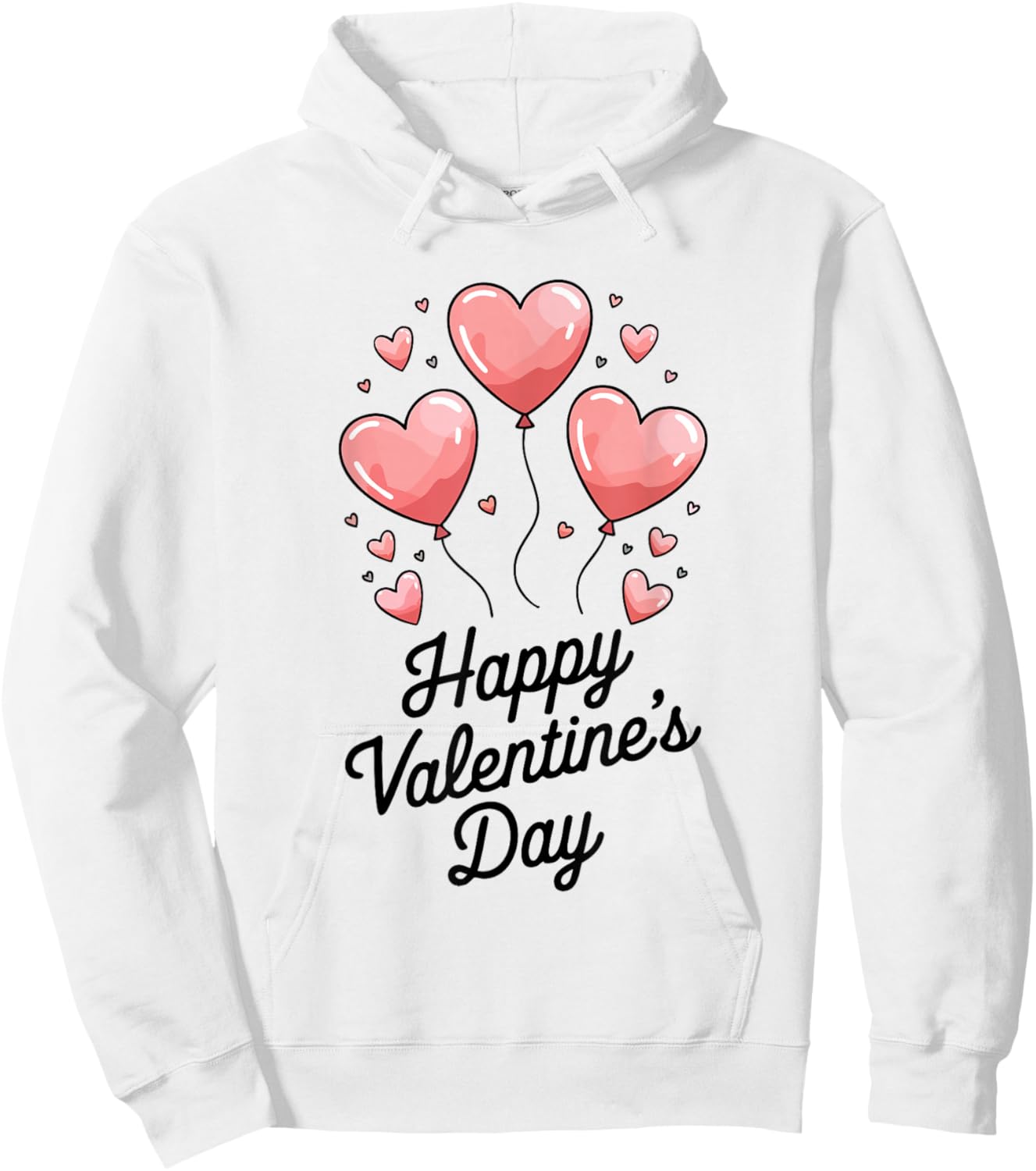 Valentine's Day Heart Shaped Balloons Whimsical Cute Hoodie - Hoodie | White