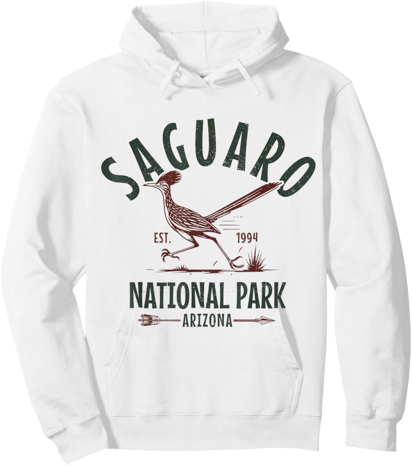 Saguaro Tucson Arizona National Park Roadrunner Souvenir Hoodie - Hoodie | White