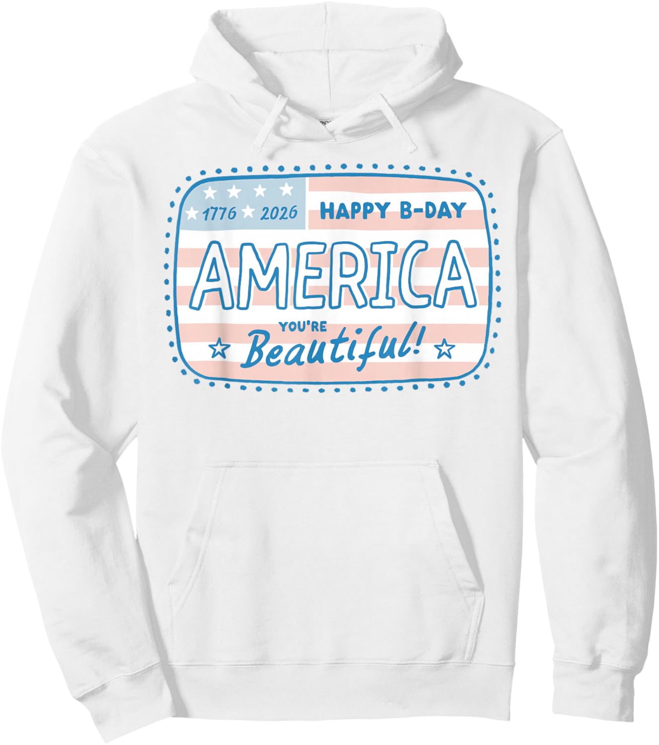 Cute America 250th Birthday 1776-2026 Girls Hoodie - Hoodie | White