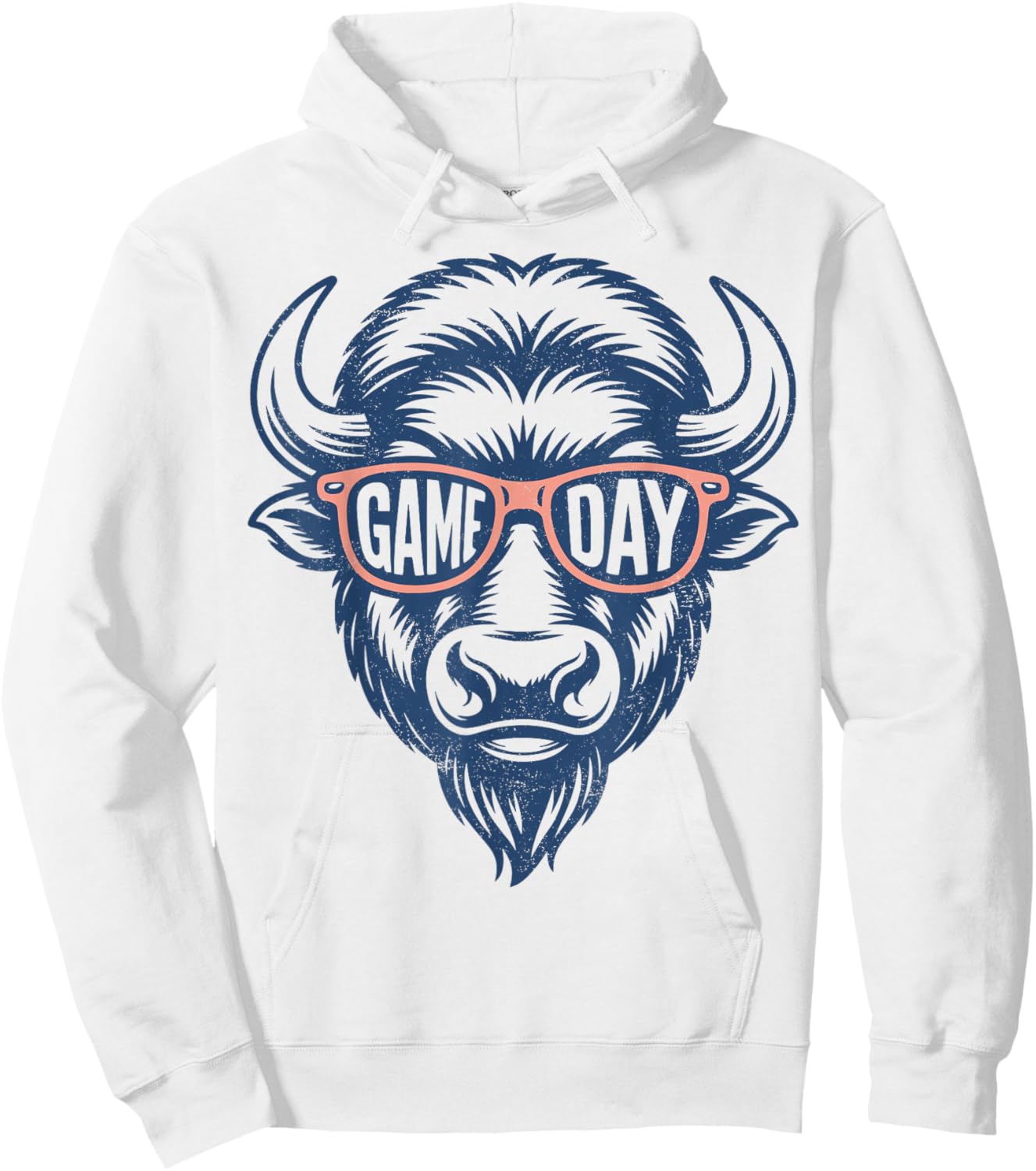 Vintage Game Day Buffalo Hoodie - Hoodie | White