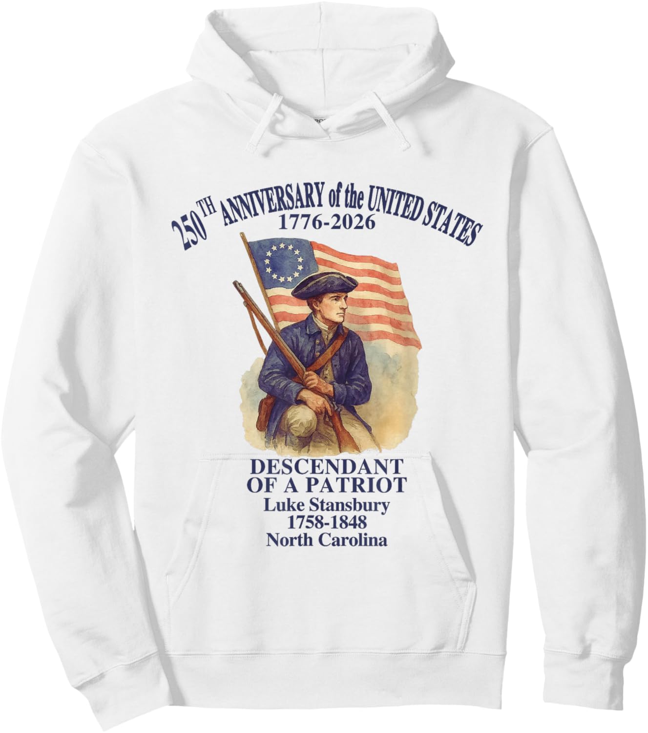 250 Years of America 1776-2026 Patriotic Semiquincentennial Hoodie - Hoodie | White