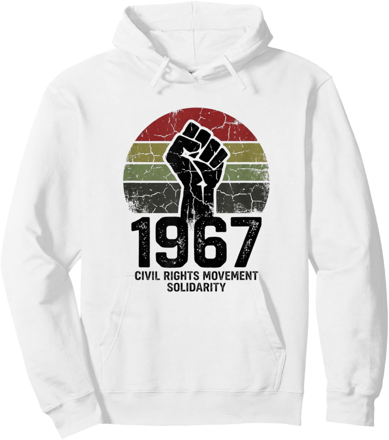 Black History Month 1967 Civil Rights Power Fist Hoodie - Hoodie | White